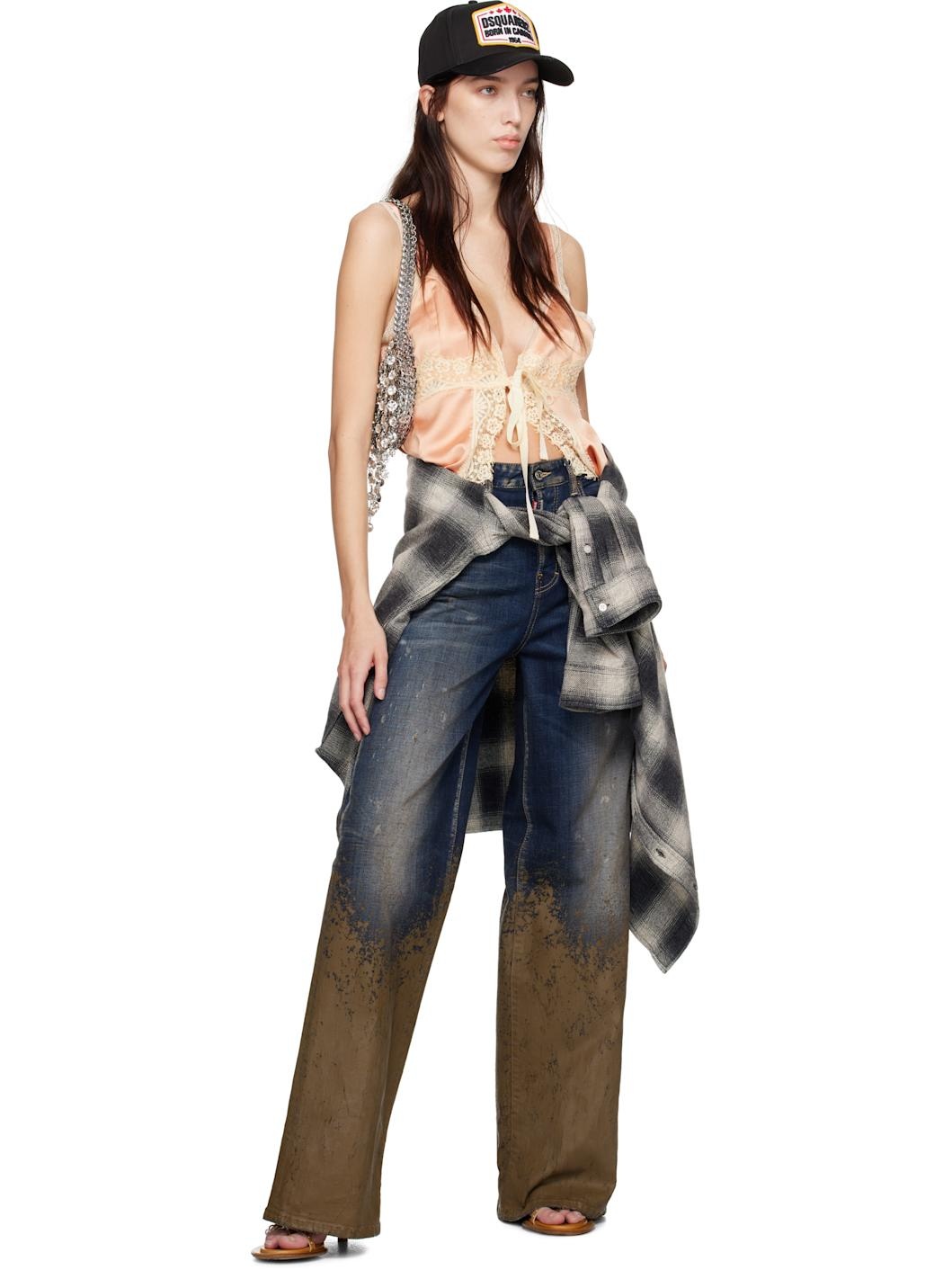 Blue & Brown Traveller Jeans - 4