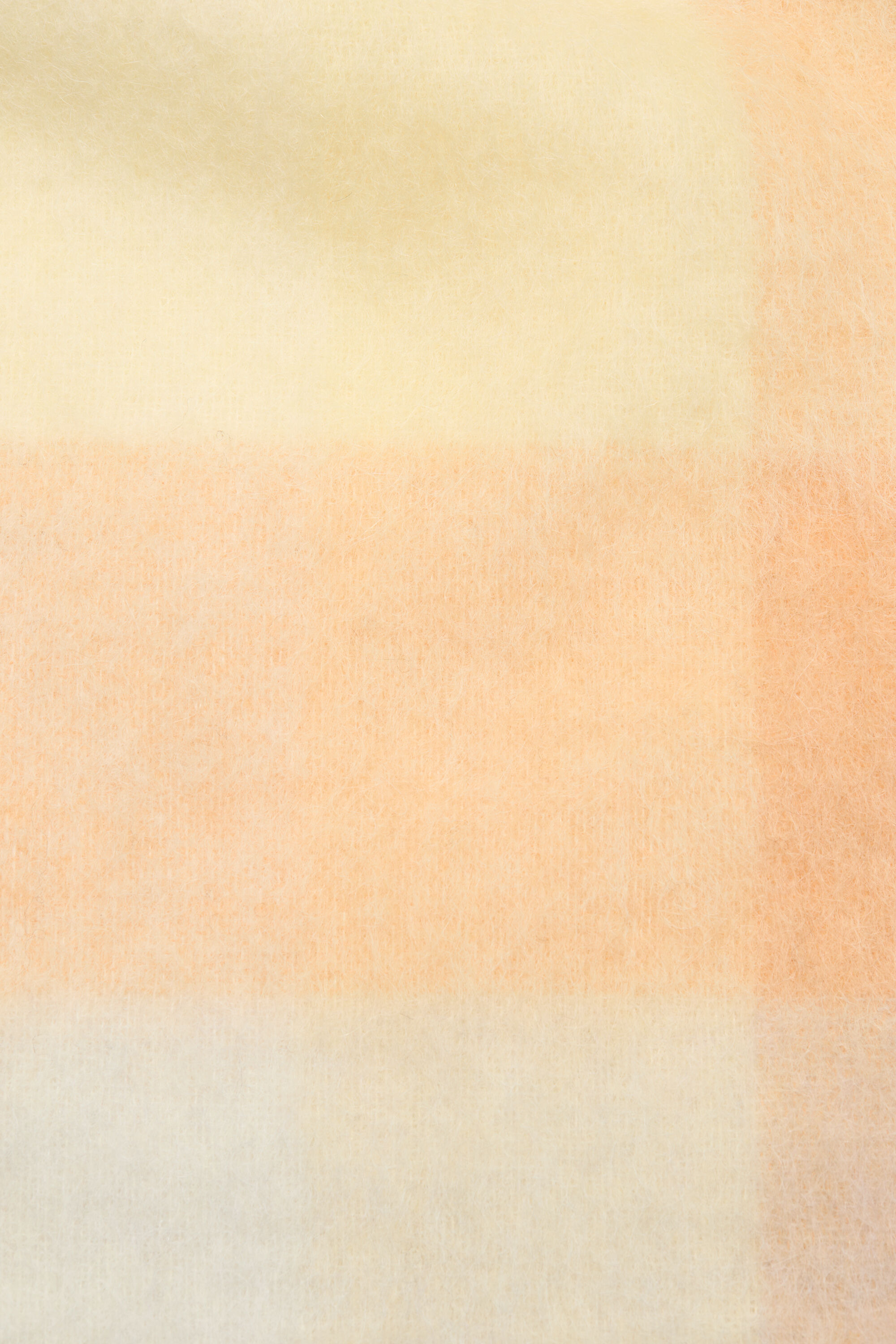 Mohair checked scarf - Peach/White/Beige - 3
