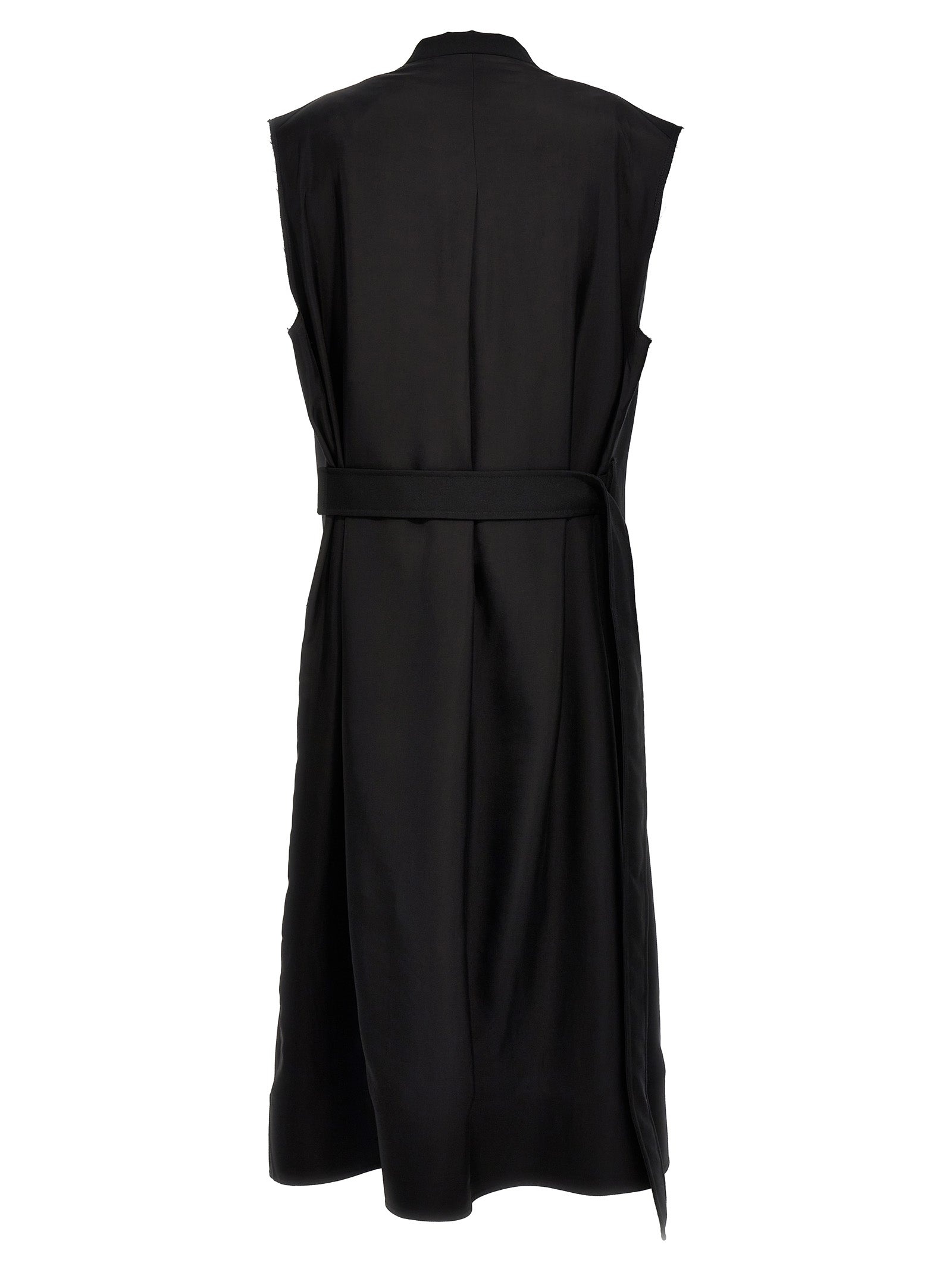 Two-Material Long Vest Gilet Black - 2