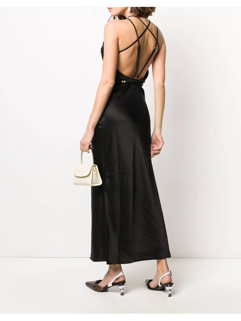 Nanushka Narita laced back slip dress outlook