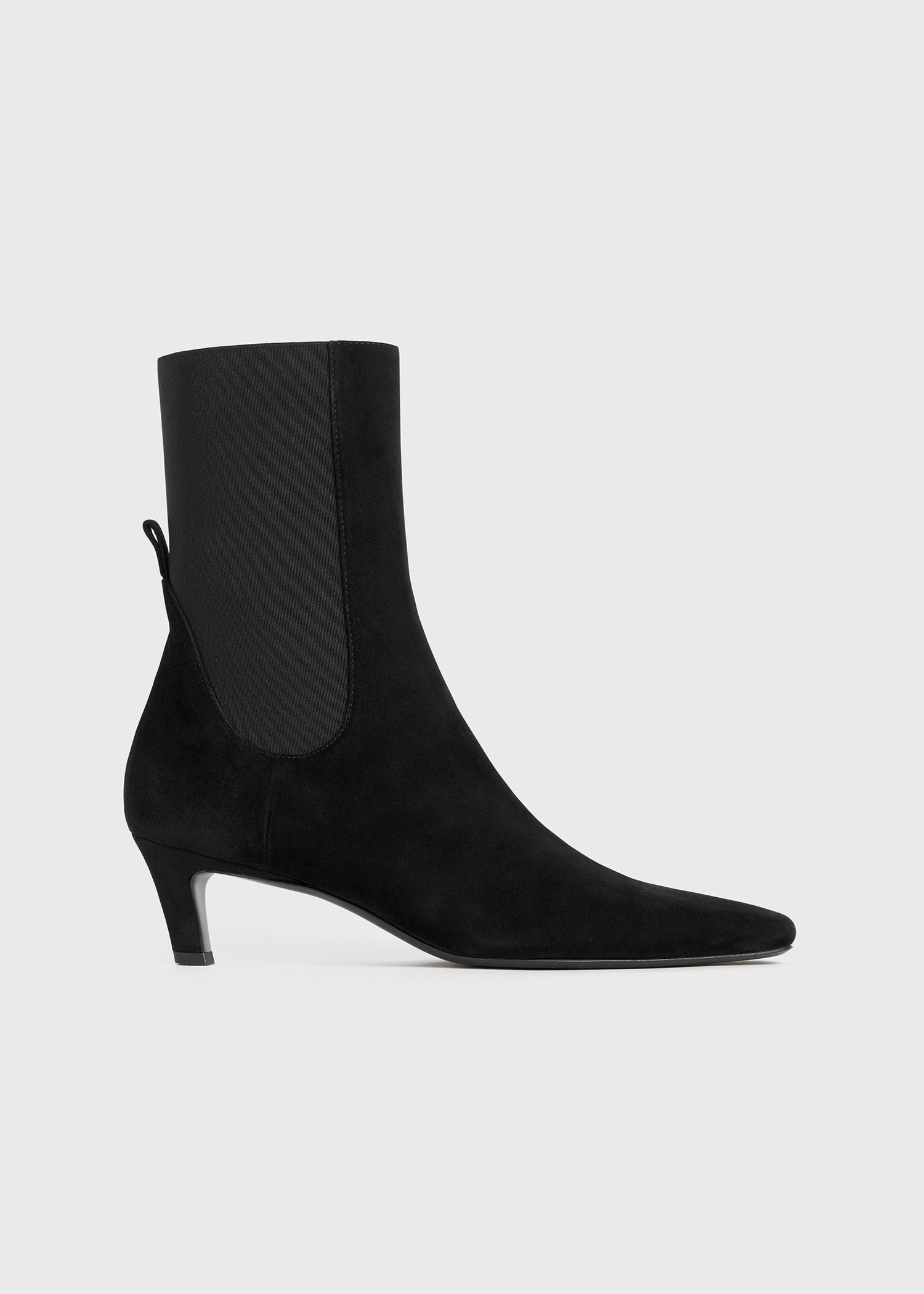 The Mid Heel Suede Boot black - 1