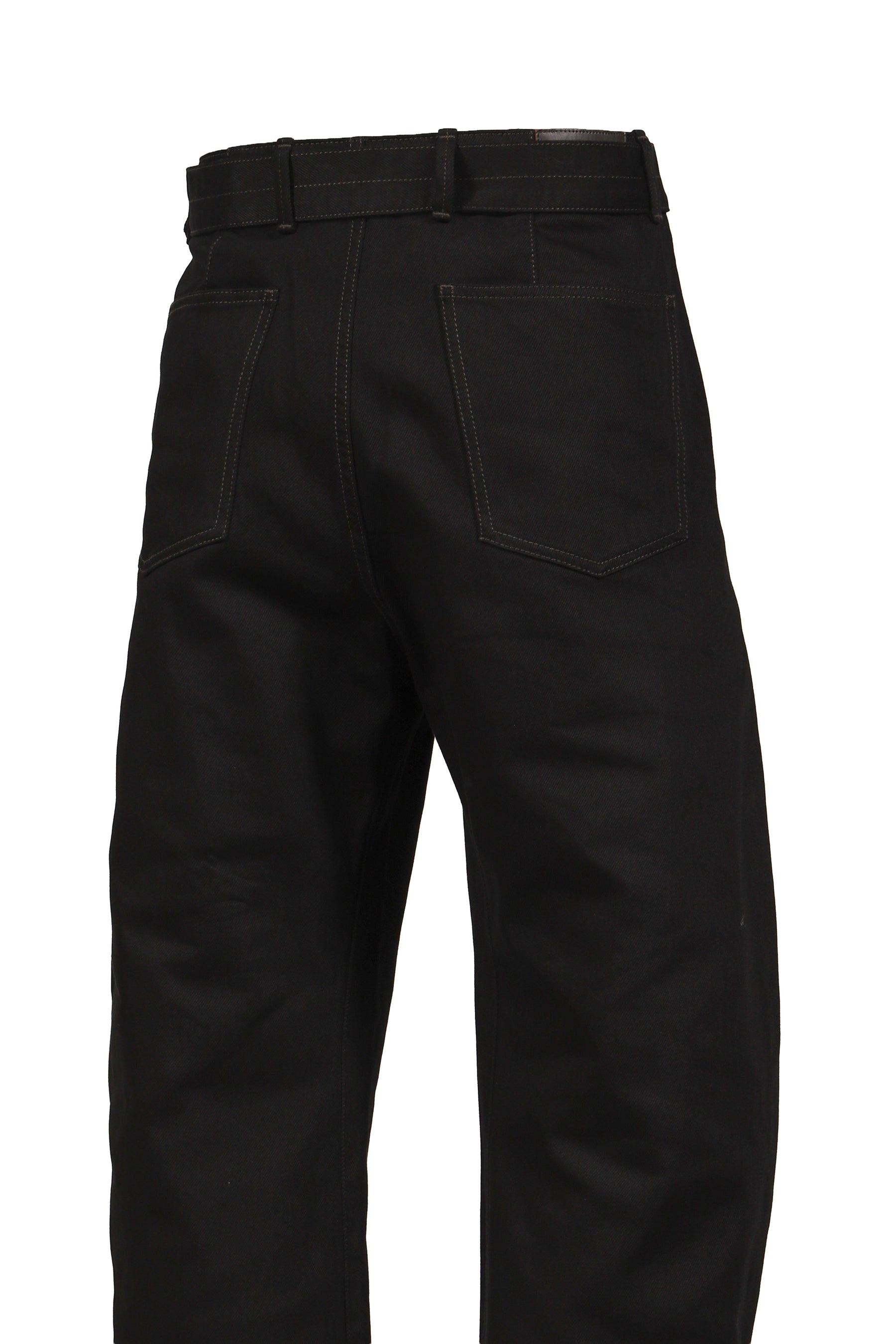 TWISTED BELTED PANTS / BLACK - 5