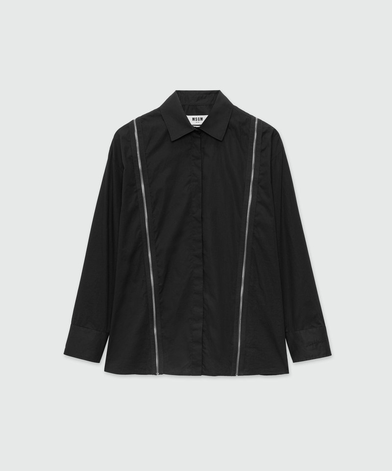 Poplin shirt with zippers - 1