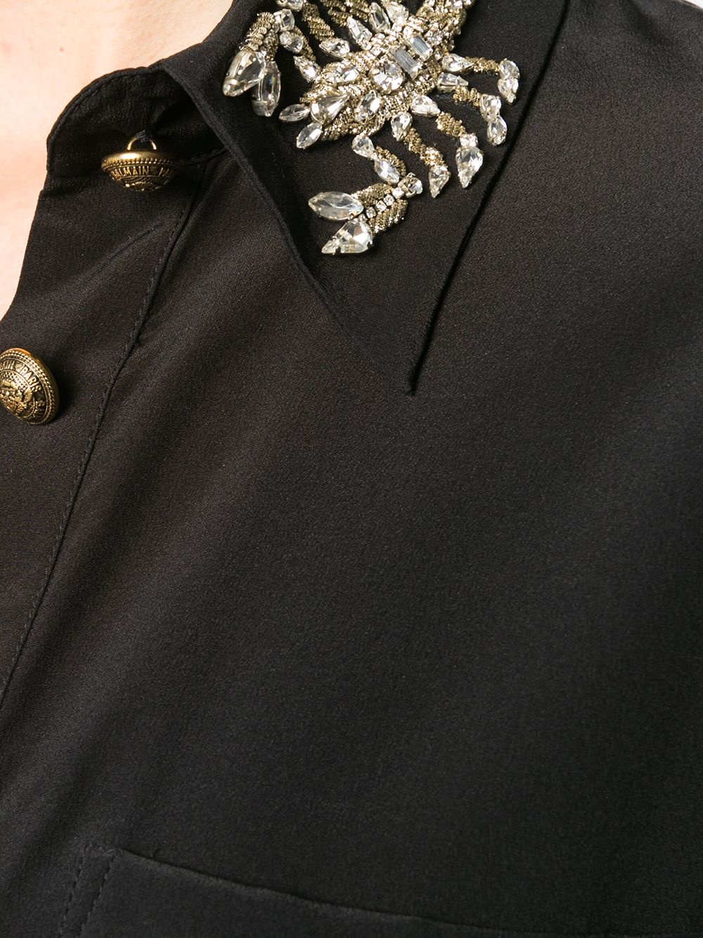 scorpion crystal embroidered shirt - 5