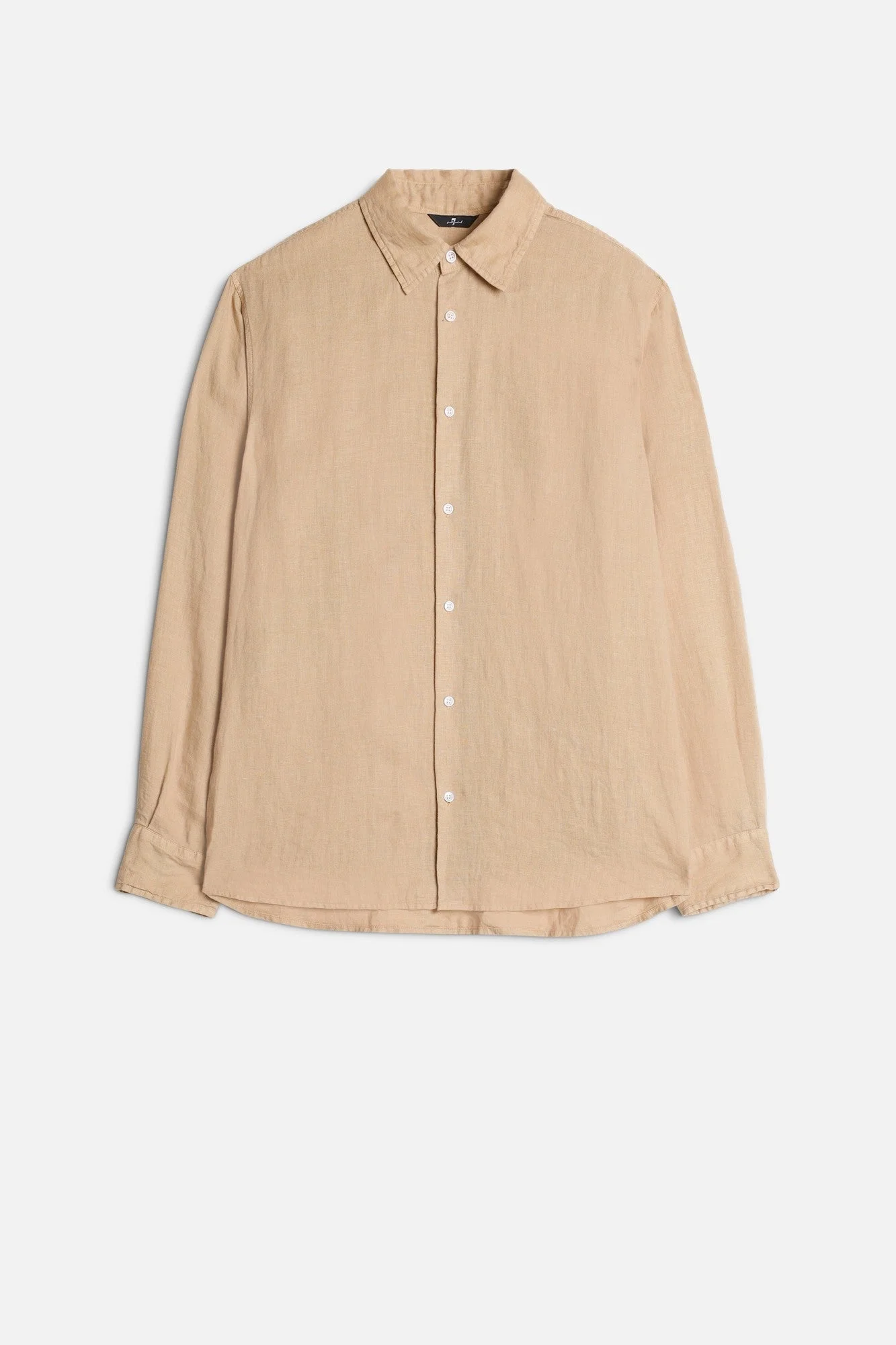 Classic Linen Button Up Shirt in Taupe - 1