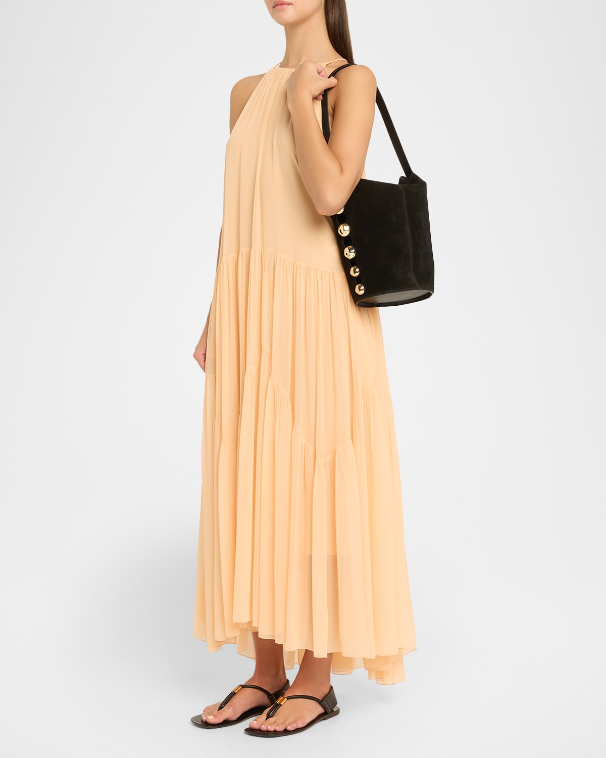 Amaya Studded Leather Bucket Bag - 5