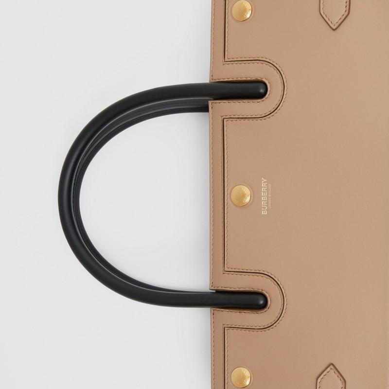 Medium Striped Intarsia Leather Two-handle Title Bag 2