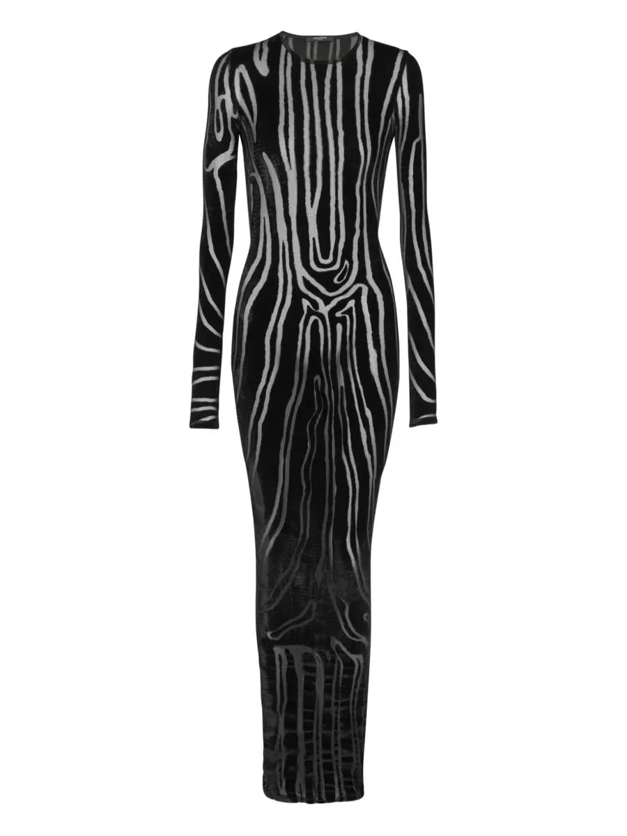 Balmain Zebra Print Midi Dress - 1