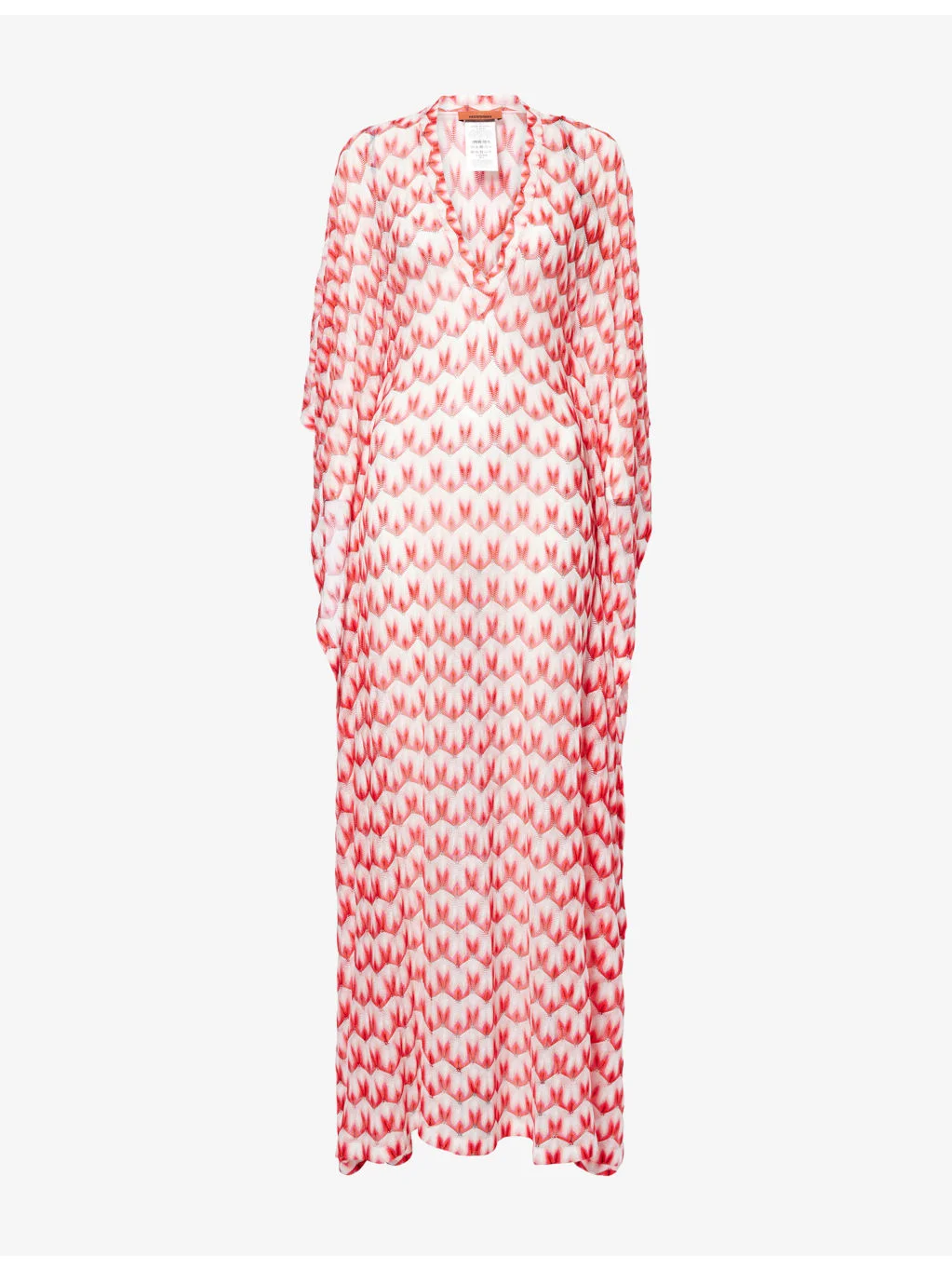 V-Neck Raschel Lace Knit Kaftan - 1