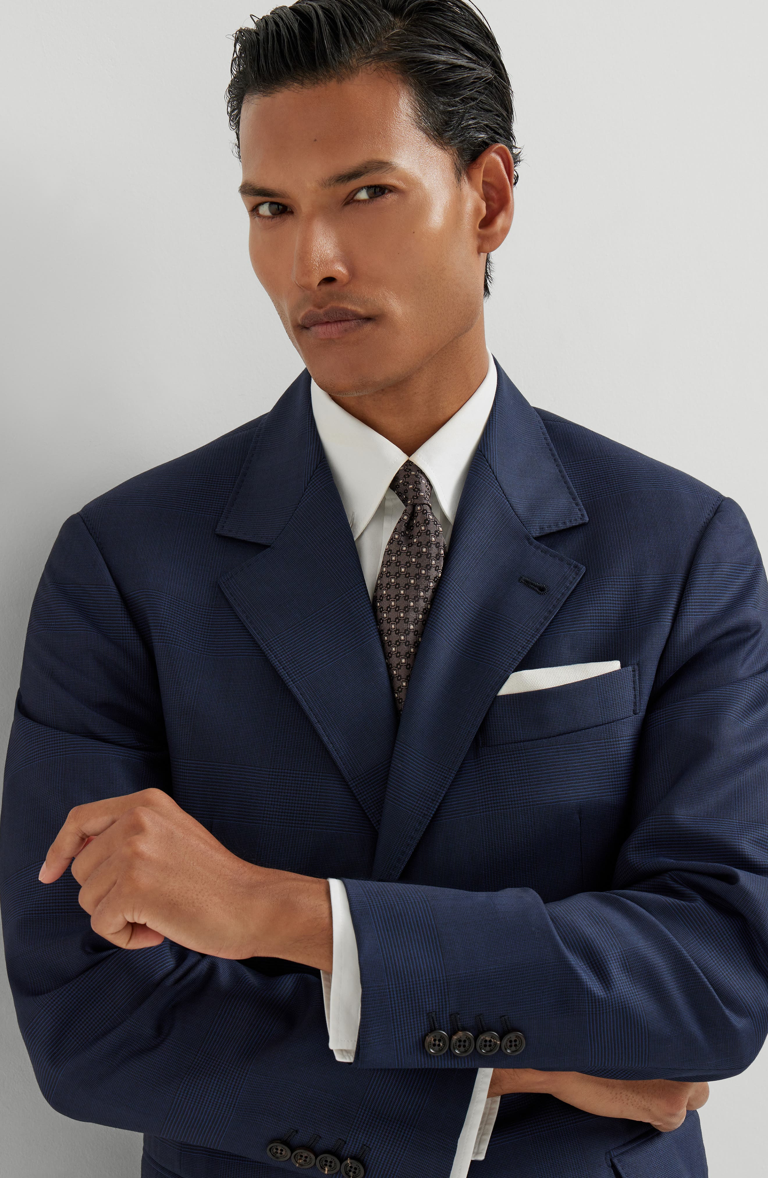 Brunello Cucinelli Necktie with jacquard pattern in Hazelnut at Nordstrom - 4