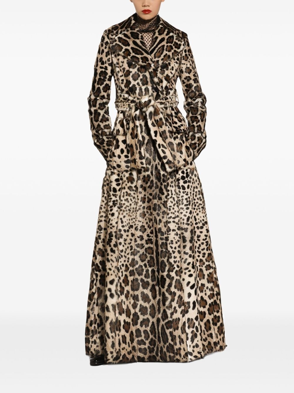 leopard-print trench coat - 3