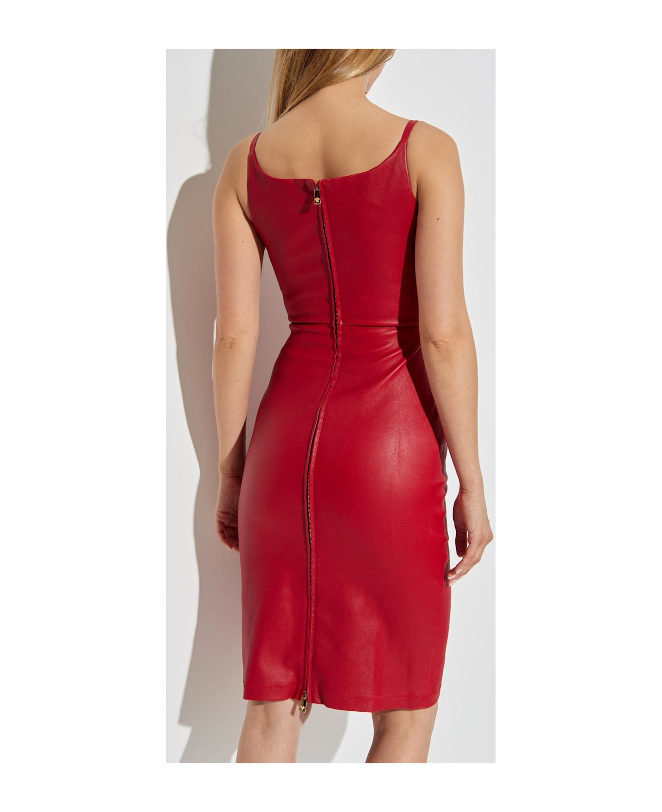 Versace Leather Dress With Shoulder Straps - 4