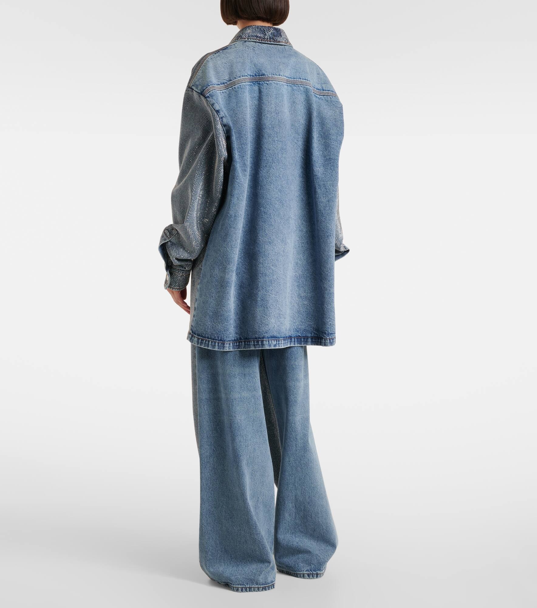 Hotfix embellished denim shirt - 3