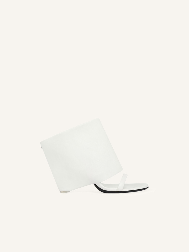 OBLIQUE WEDGED LEATHER MULES 1