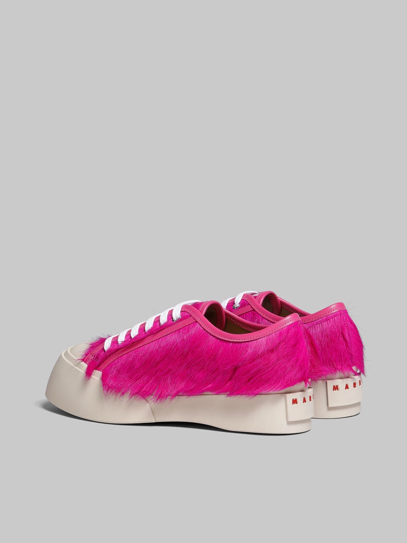 FUCHSIA LONG-HAIR CALFSKIN PABLO LACE-UP SNEAKER - 3