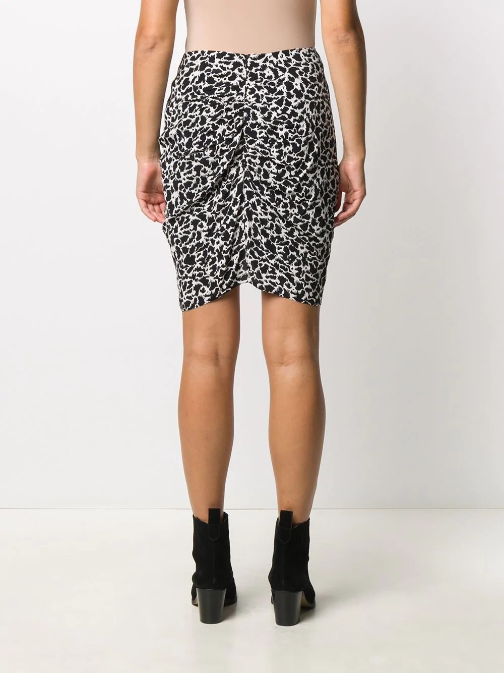 ruched animal print skirt - 4