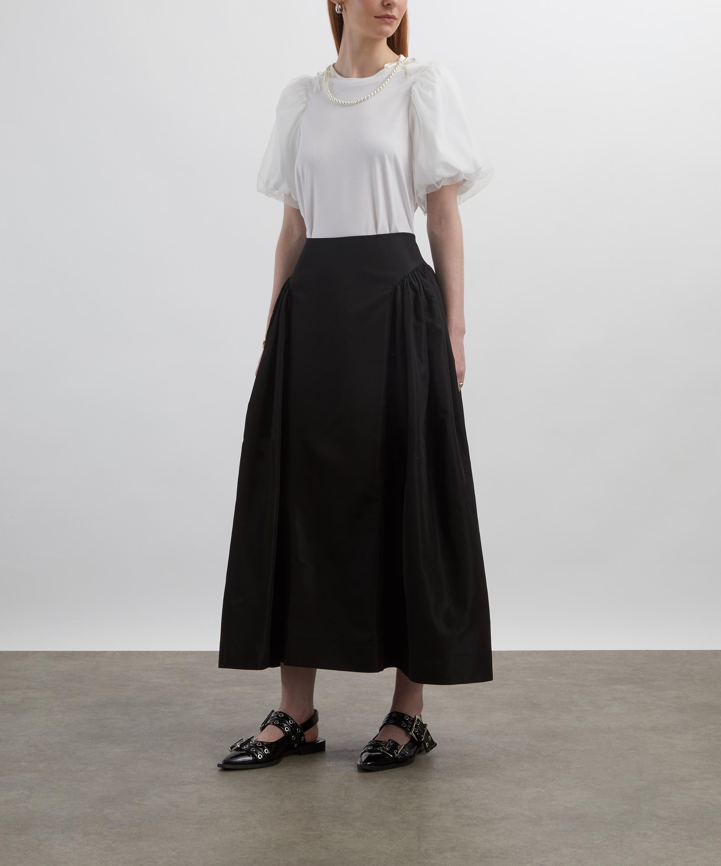 Overlay Puff-Sleeve Pearl T-Shirt - 2