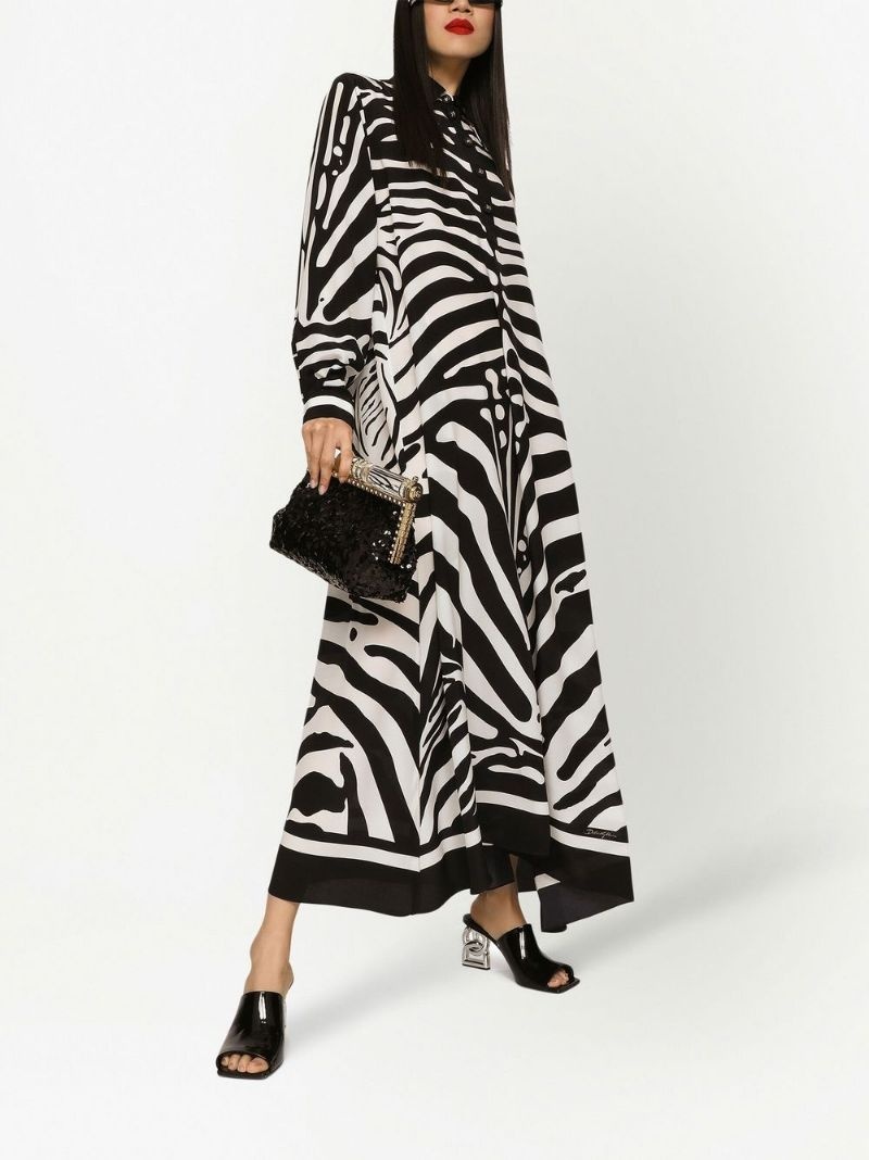 zebra print crêpe de chine kaftan - 2