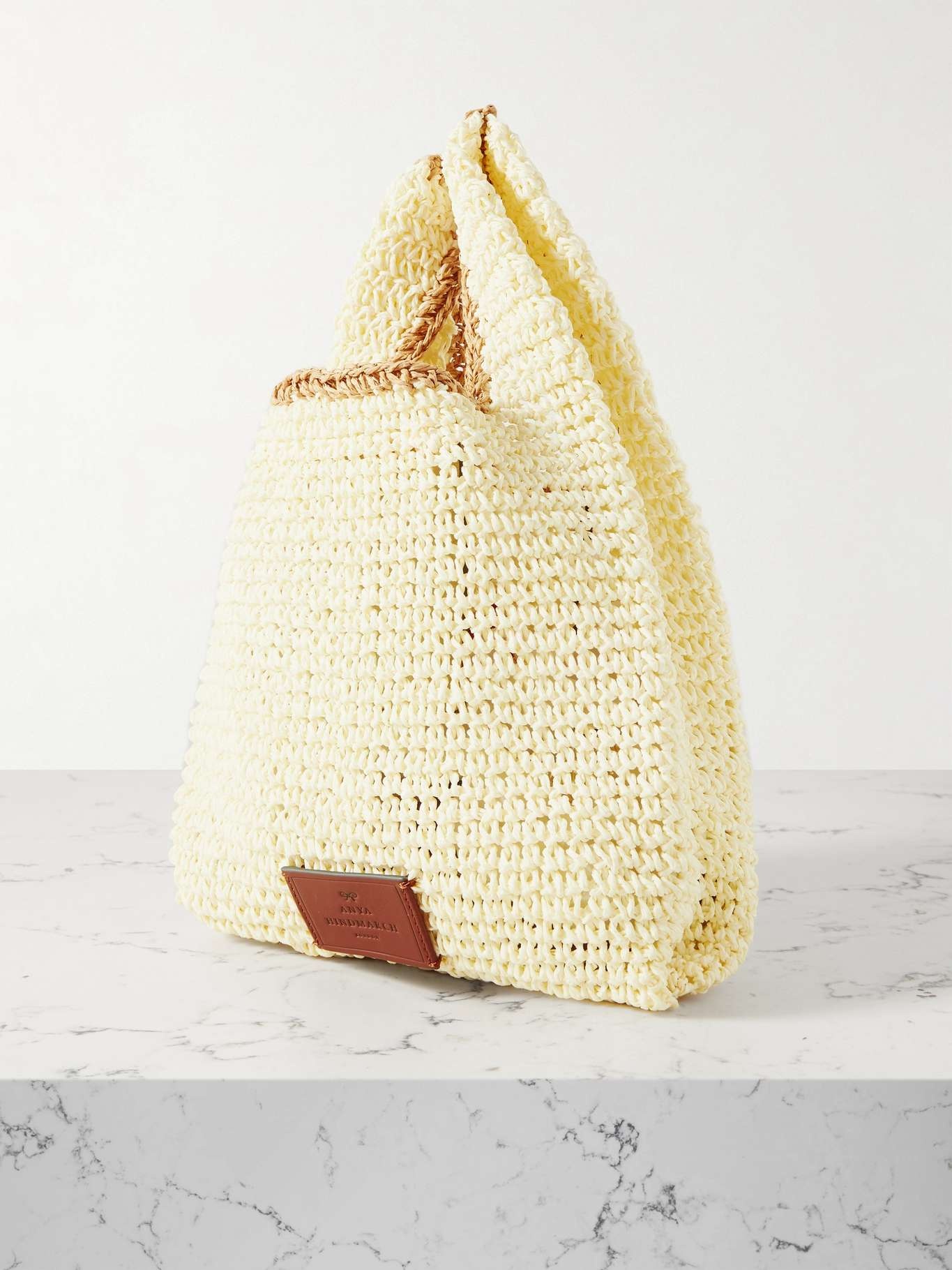 Cornflakes mini embroidered raffia tote - 3