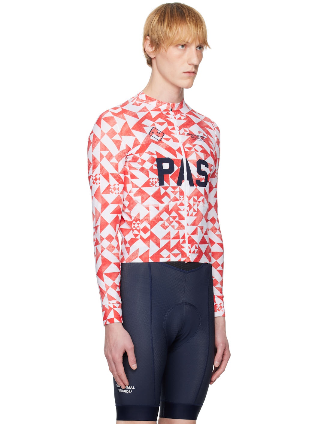Red & White 'PAS' Mechanism Pro Long Sleeve Jersey T-shirt - 2