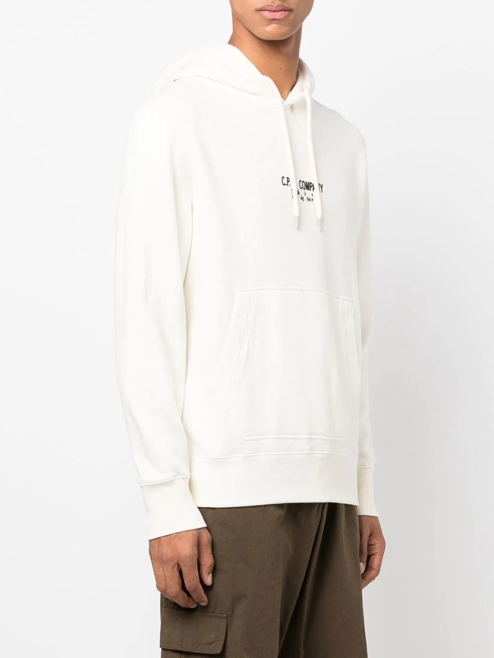 embroidered-logo drawstring hoodie - 4