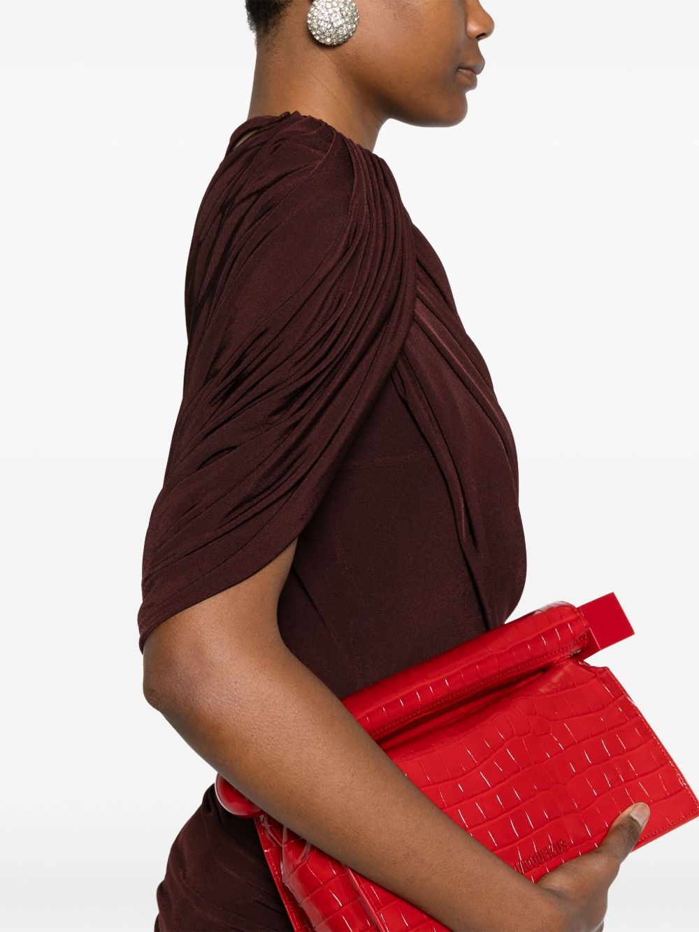 asymmetric draped mini dress - 5