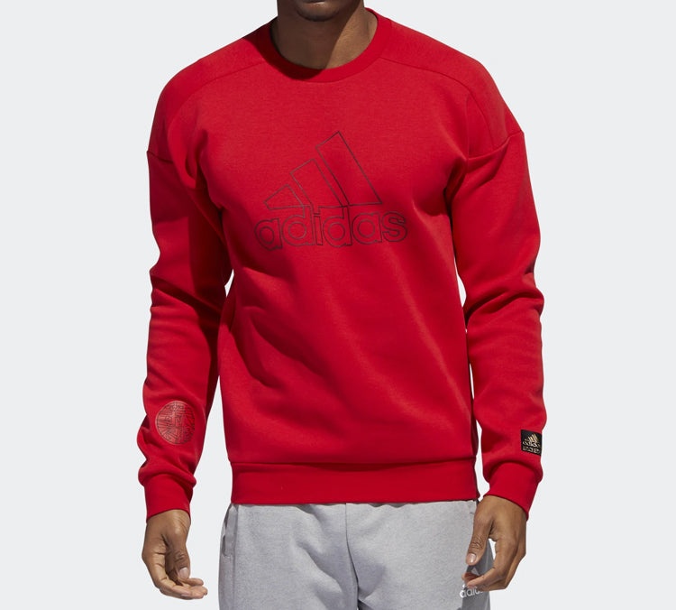 adidas Logo Printing Sports Pullover Red FU6221 - 3