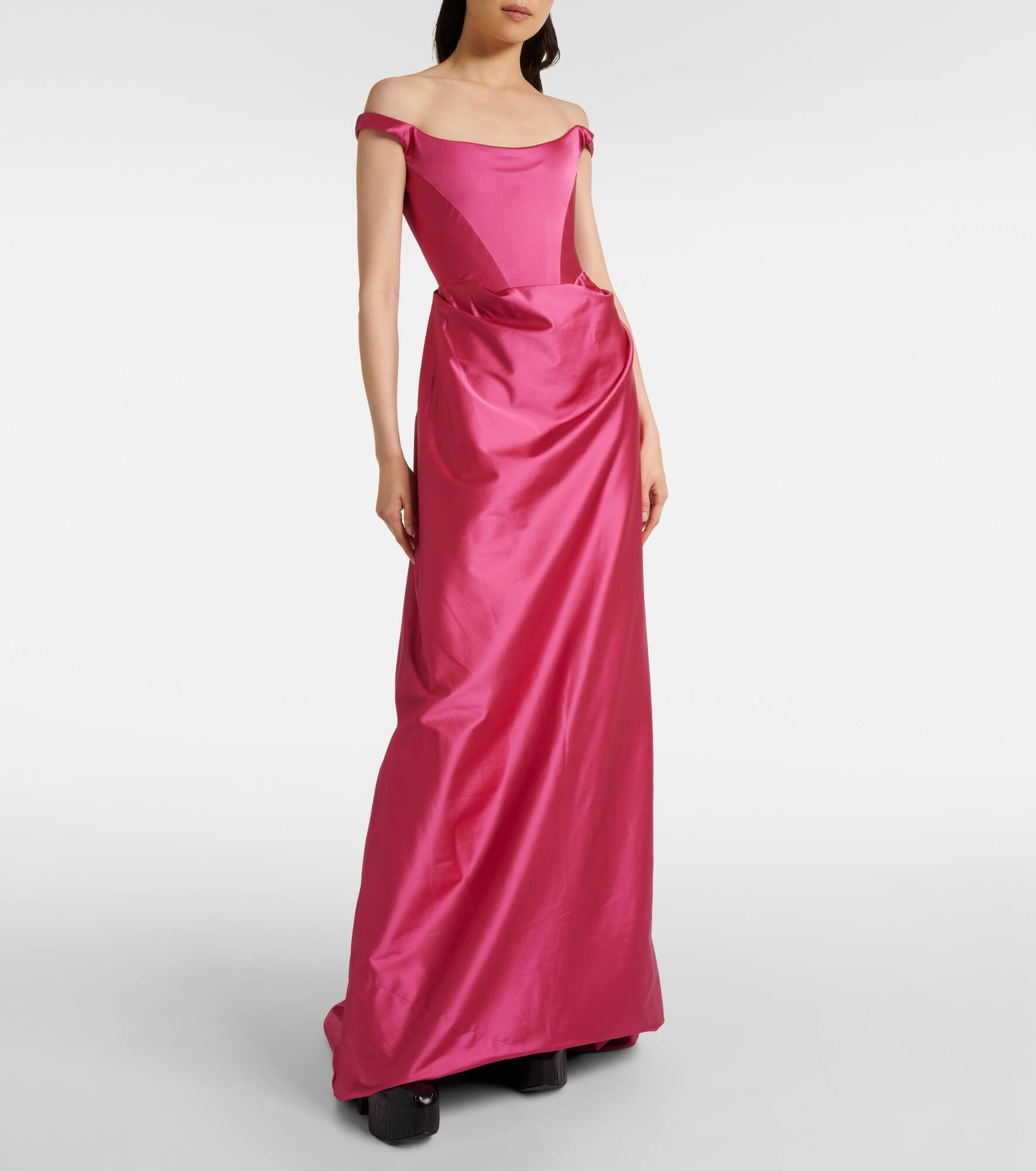 Crêpe satin corset gown - 2