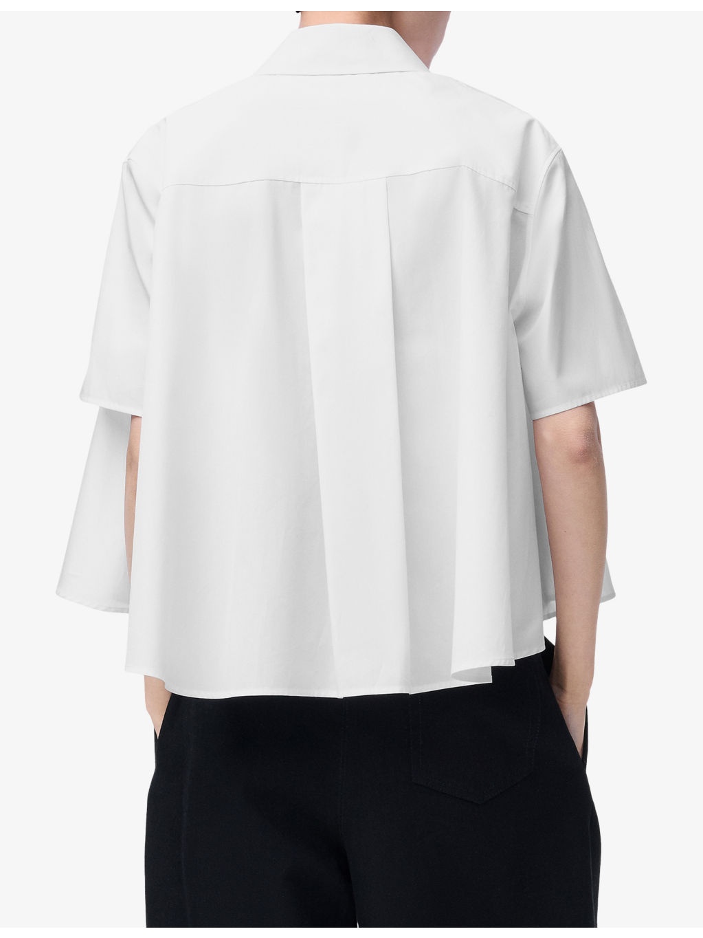 Trapeze-Silhouette Short-Sleeve Cotton-Blend Shirt - 4