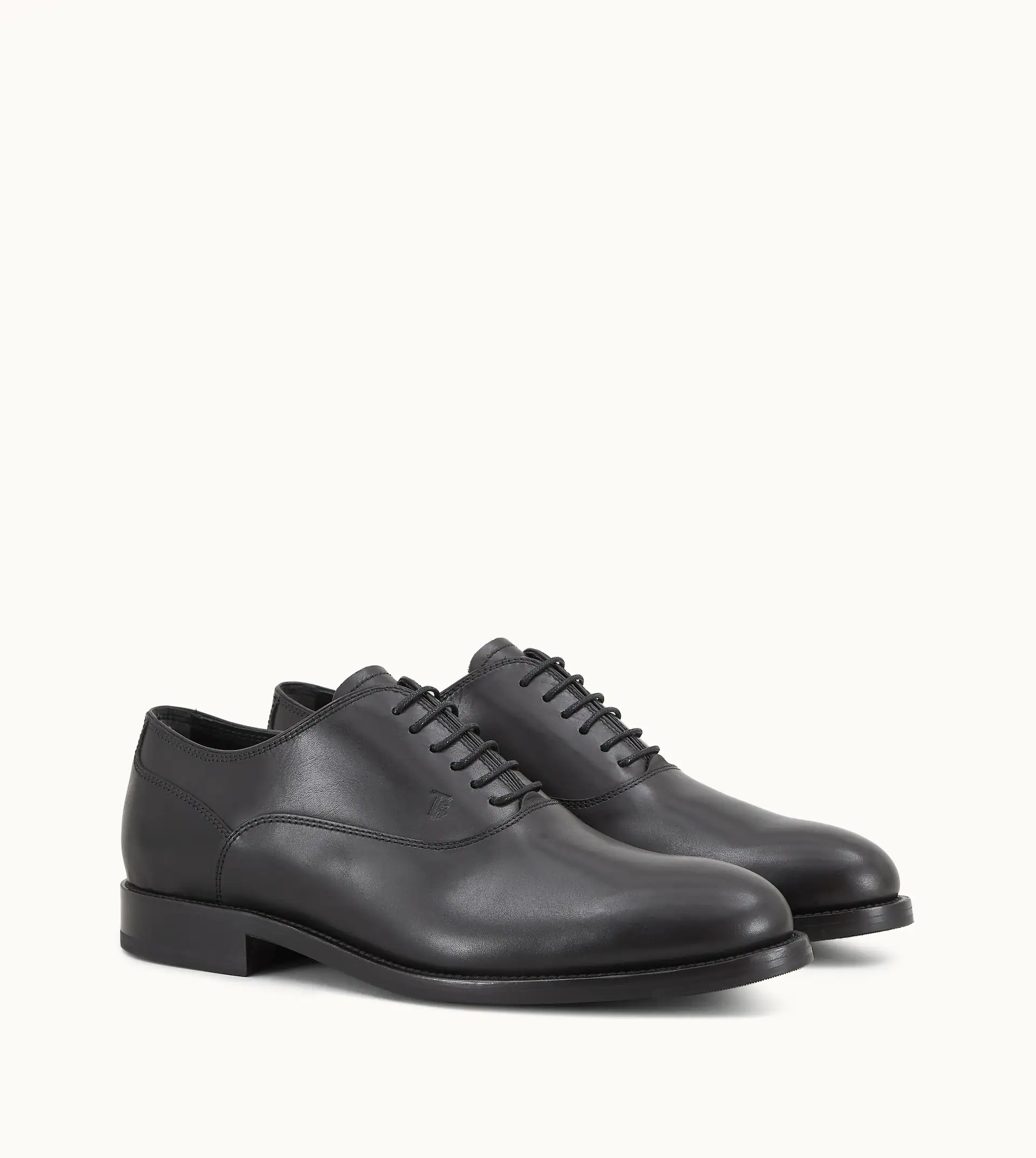 LACE-UPS IN LEATHER - BLACK - 4