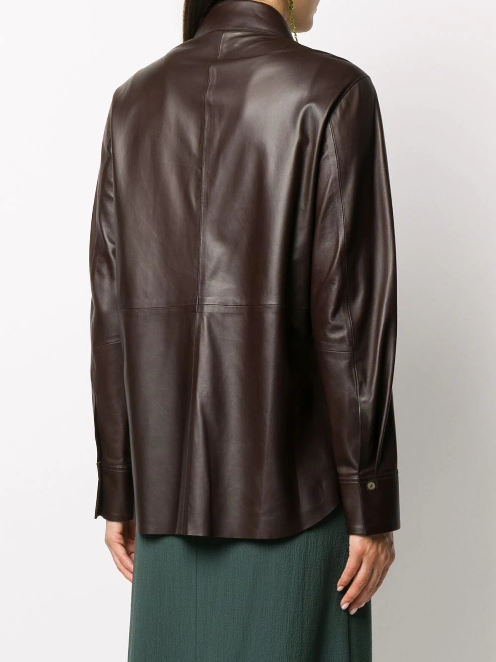 longsleeved leather shirt - 4