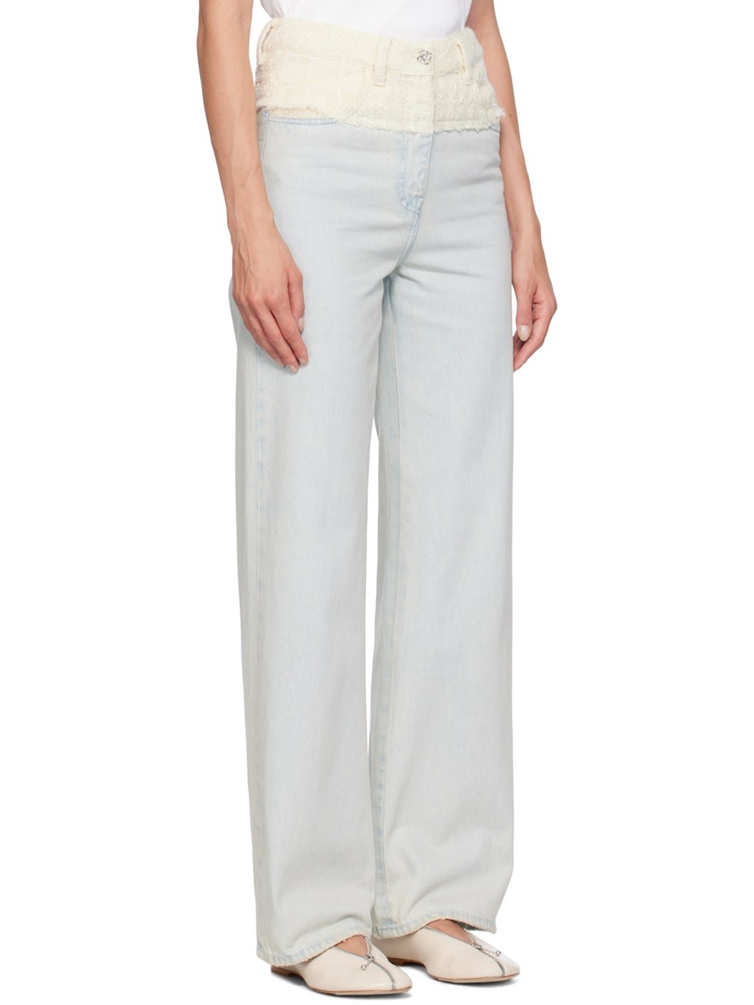 Off-White & Blue Oversized Jeans - 2