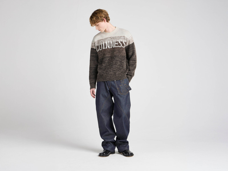 JW Anderson Unisex JW ANDERSON X GUINNESS SURGING GRADIENT JUMPER IN BROWN outlook