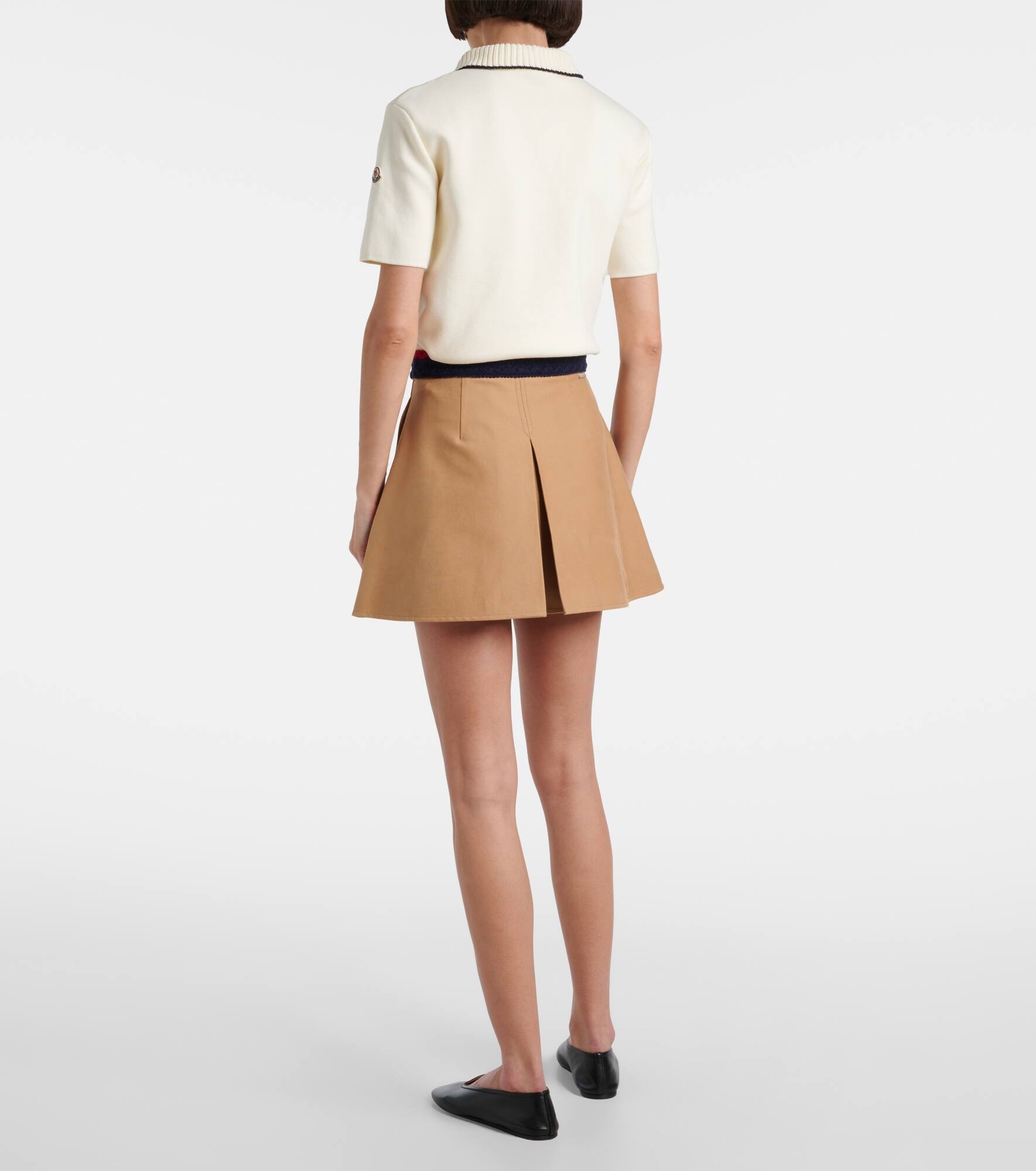 Pleated cotton miniskirt - 3