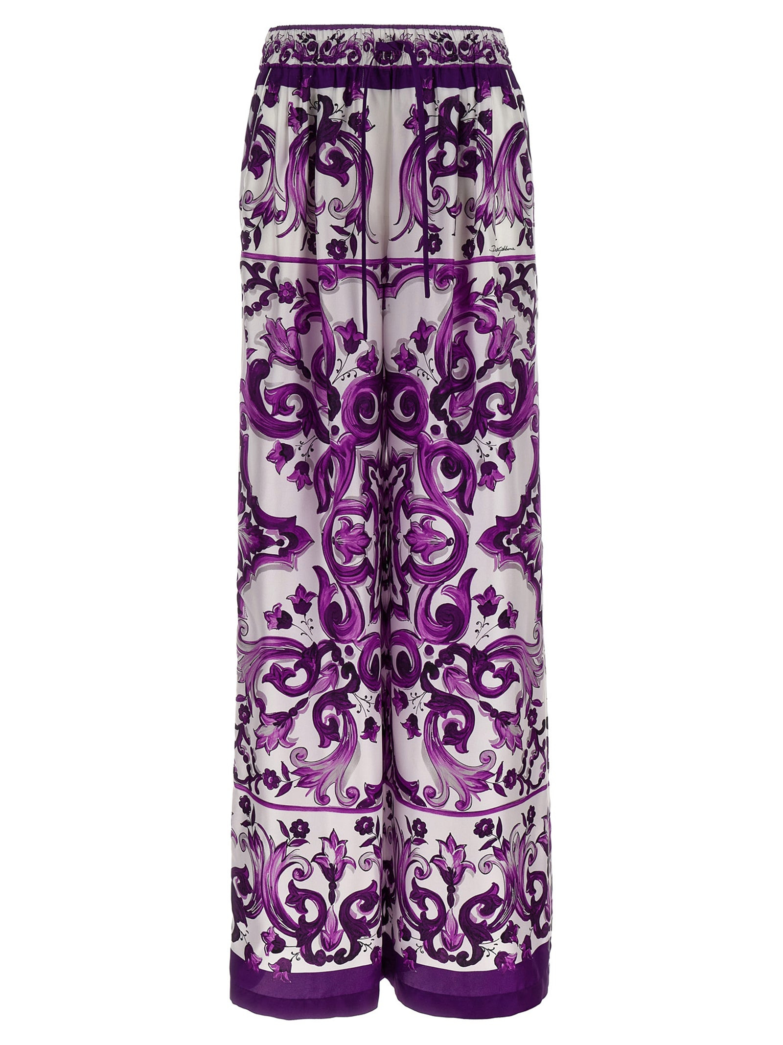 Majolica Print Pants Purple - 1