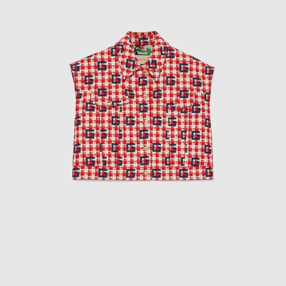 Cotton tweed Square G vest - 1