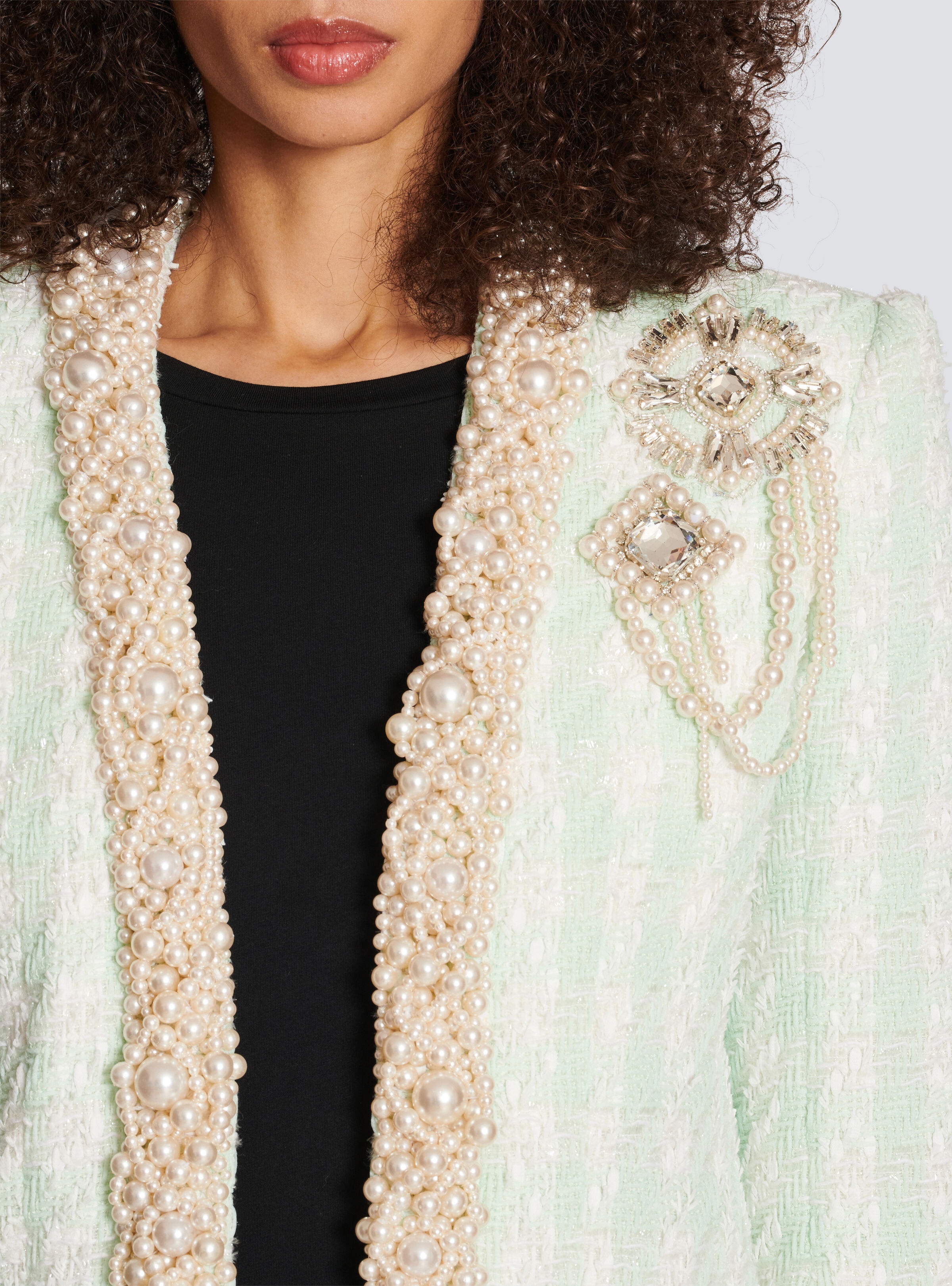 Tweed spencer jacket with embroidery - 7