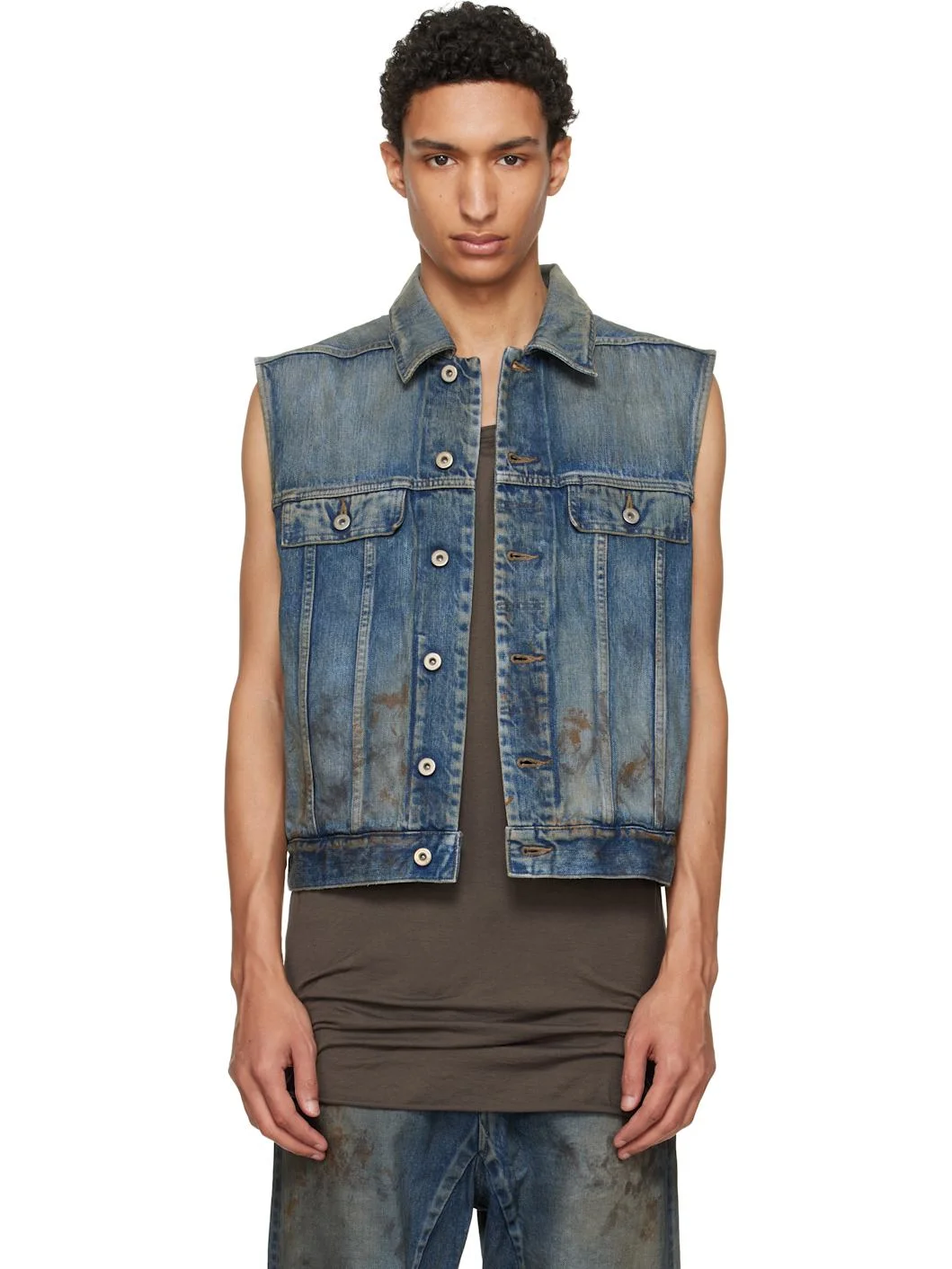 Blue Temple SL Denim Trucker Vest - 1