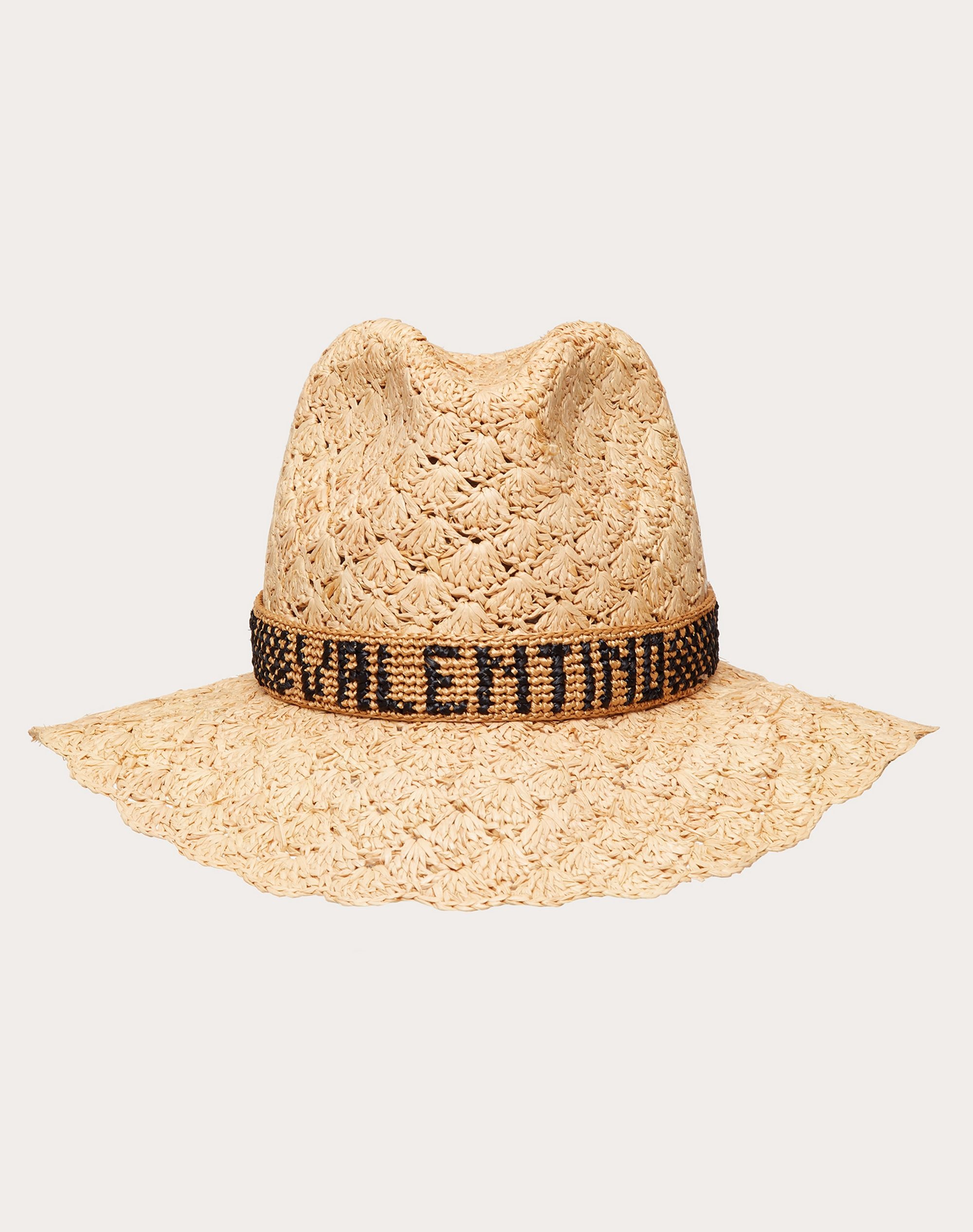 BORSALINO X VALENTINO - Raffia crochet hat with Valentino-embroidered ribbon - 1