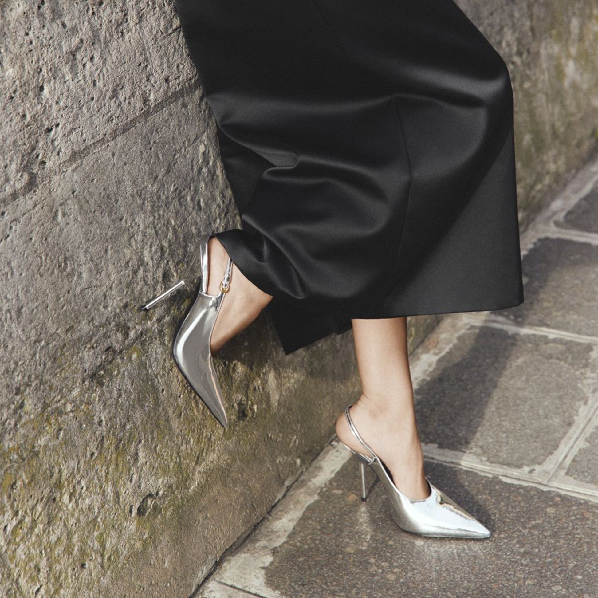 LARROUDÉ X ALTUZARRA PUMP IN SILVER SPECCHIO - 5