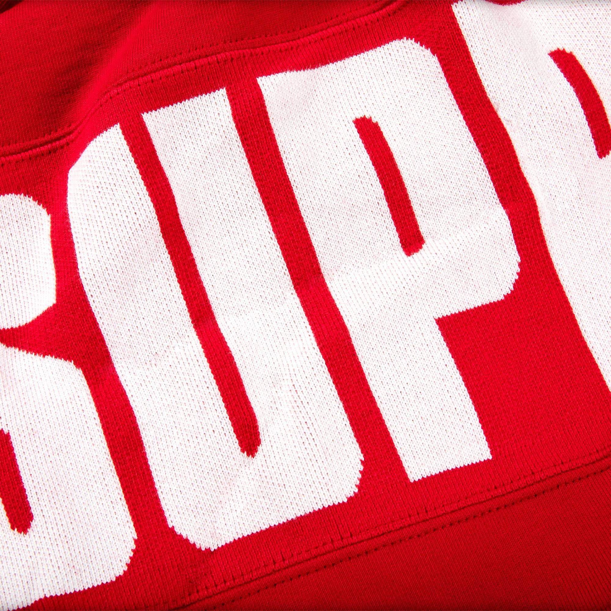 Supreme Rib Hooded Sweatshirt 'Red' - 3