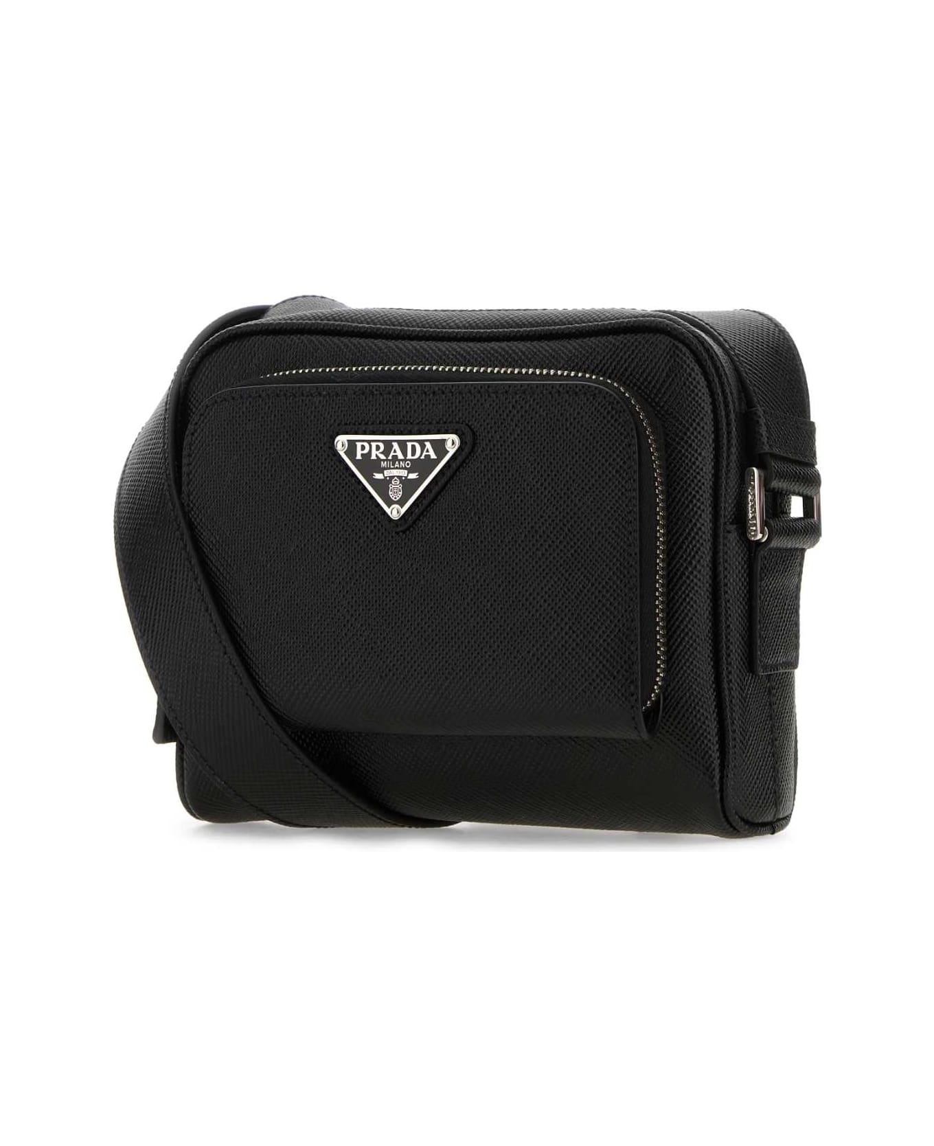 Black Leather Crossbody Bag - 2