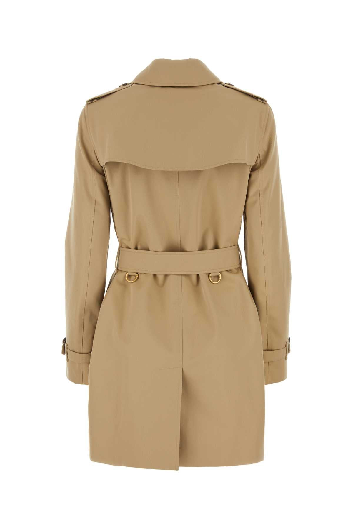 Burberry Women Beige Gabardine Trench Coat - 2