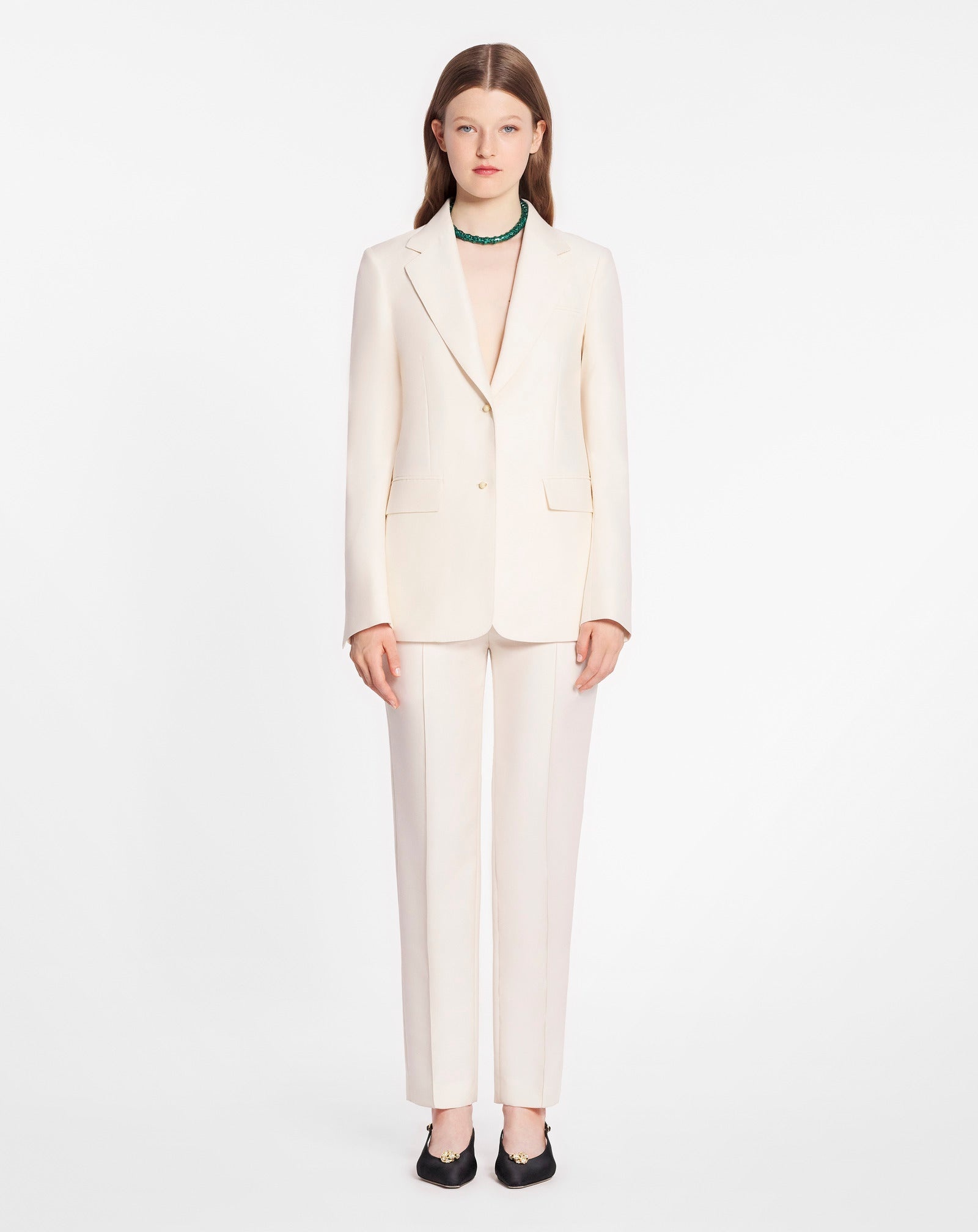 TAPERED TAILORED PANTS IN WOOL & SILK - 2