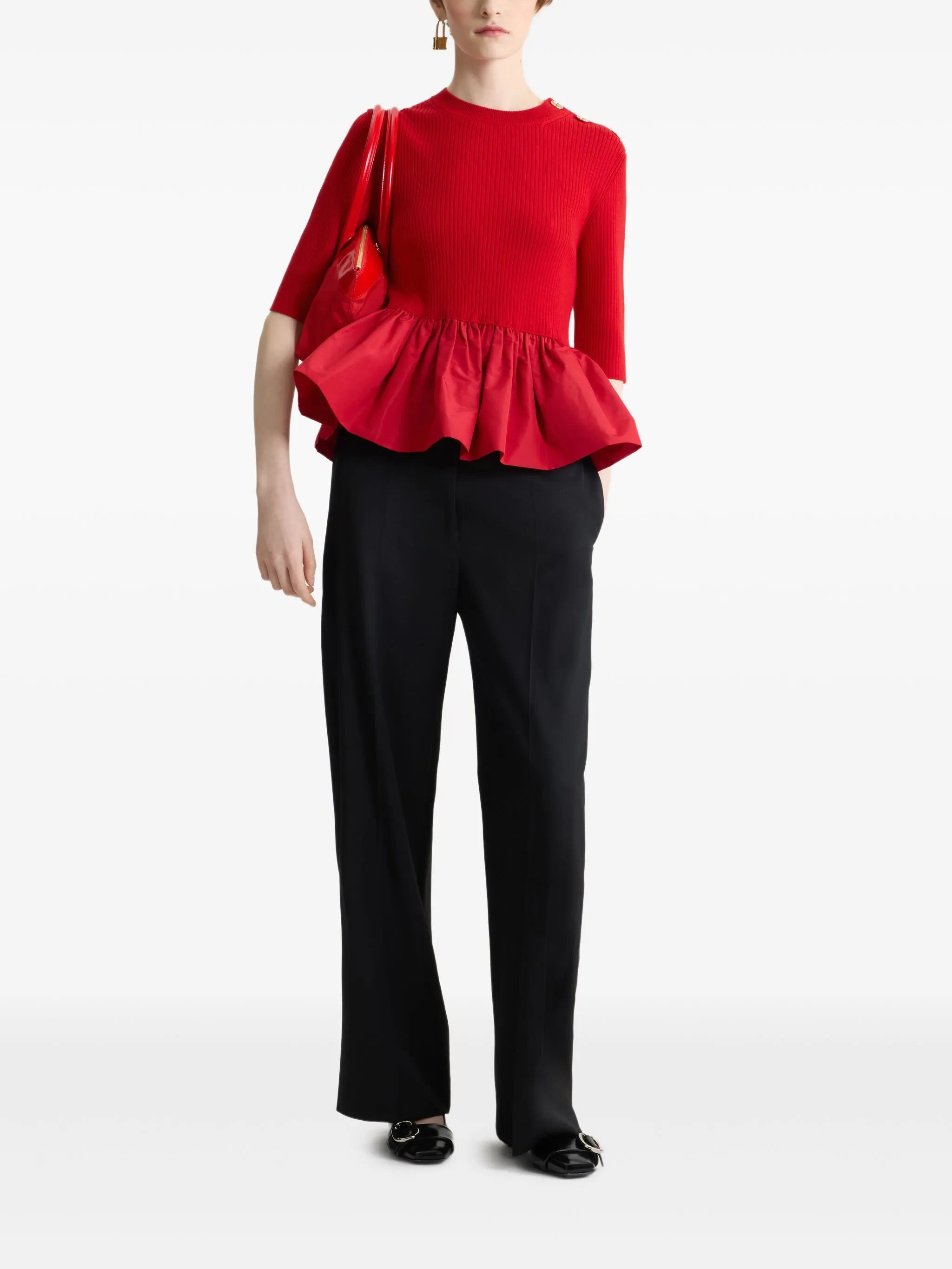 Patou Ribbed Ruffle-hem Jumper - 5