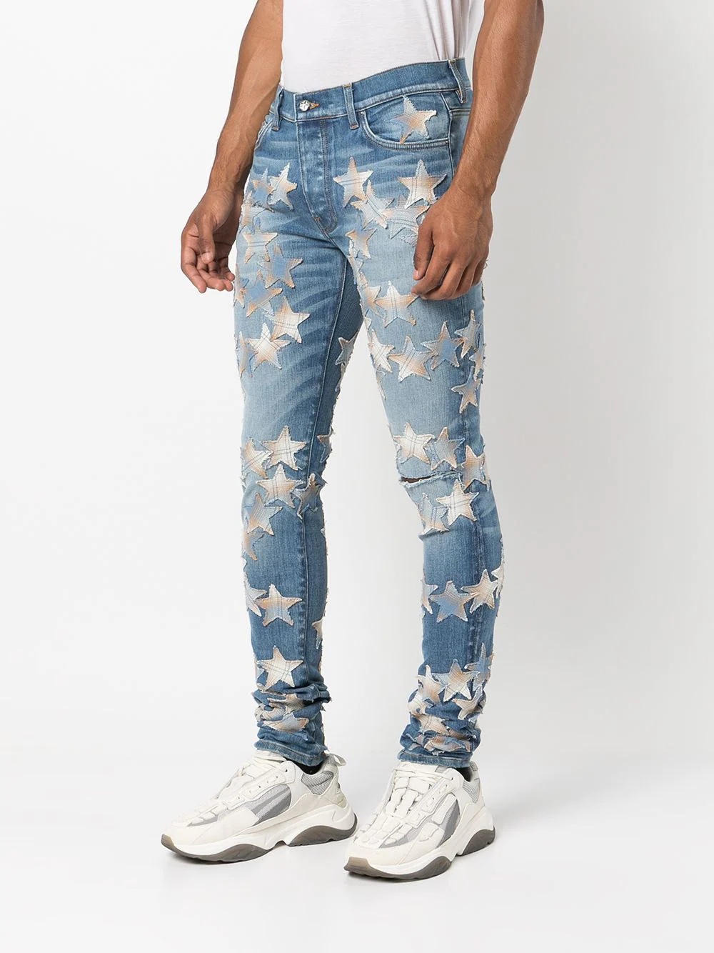 star patch skinny jeans - 3