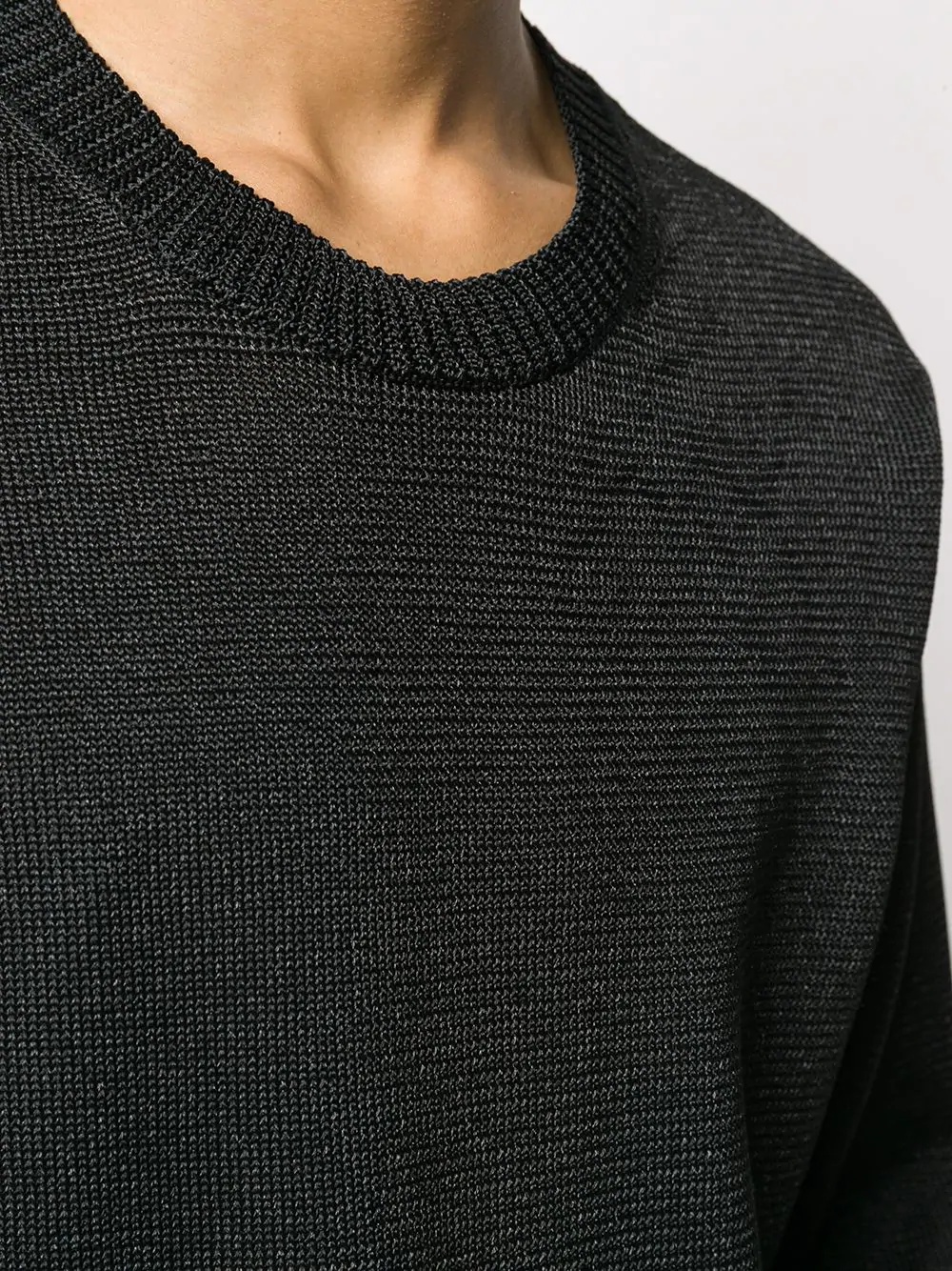 textured crew neck jumper - 5