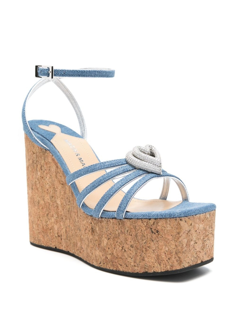 MACH & MACH 125mm heart-appliqué sandals outlook