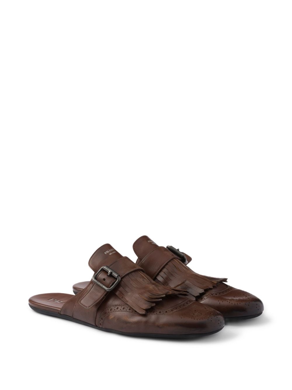 Shuffle fringe-detail mules - 2