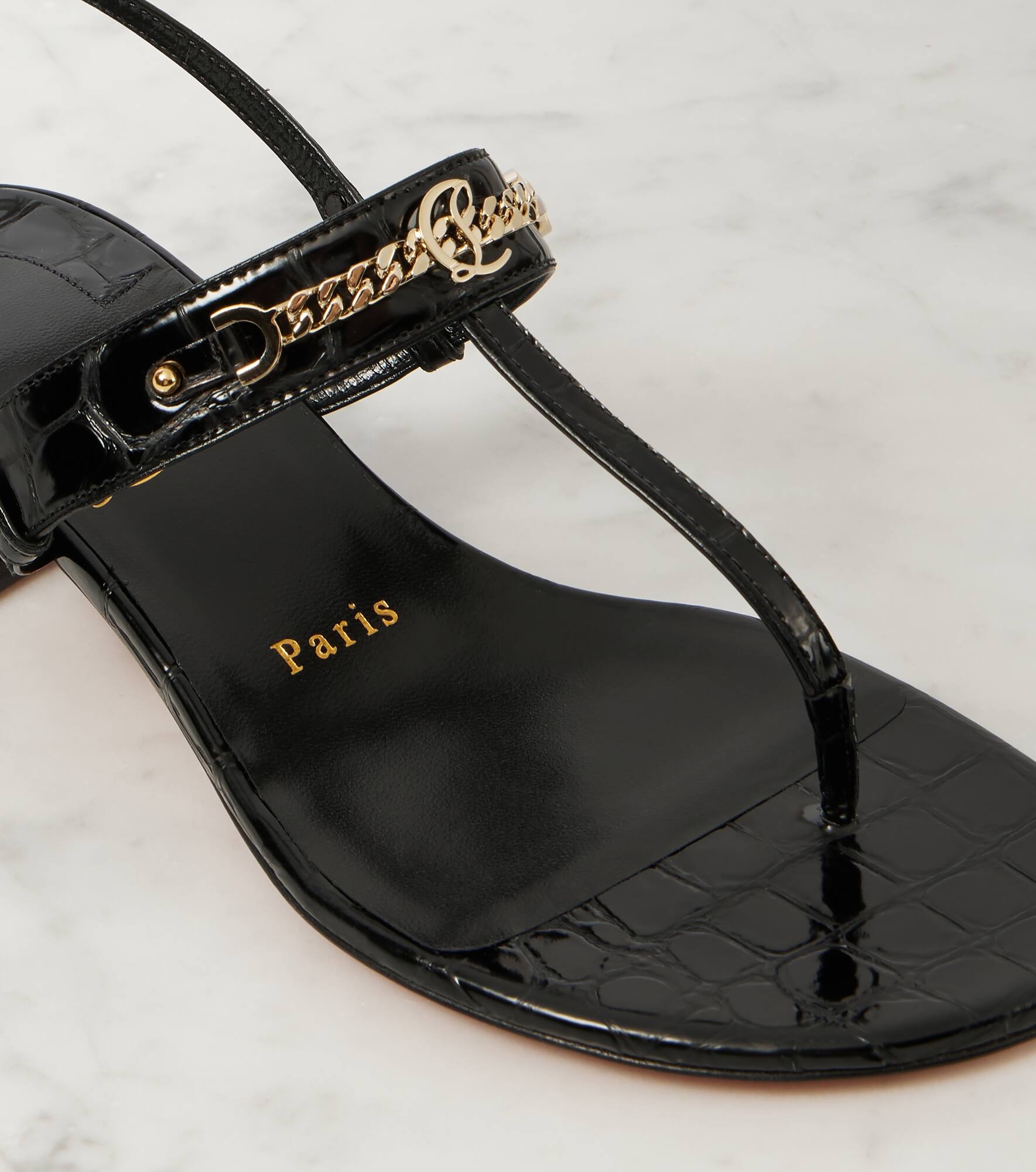 MJ Thong croc-effect leather sandals - 5